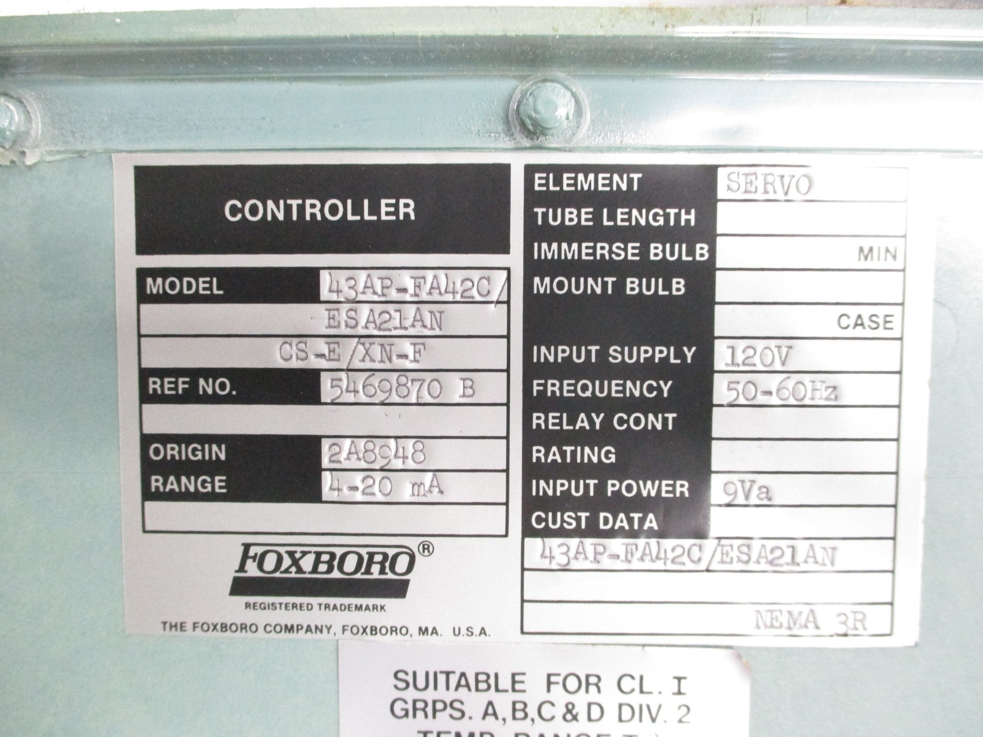 FOXBORO 43AP-FA42C/ESA21ANCS-E/XN-F NSNP