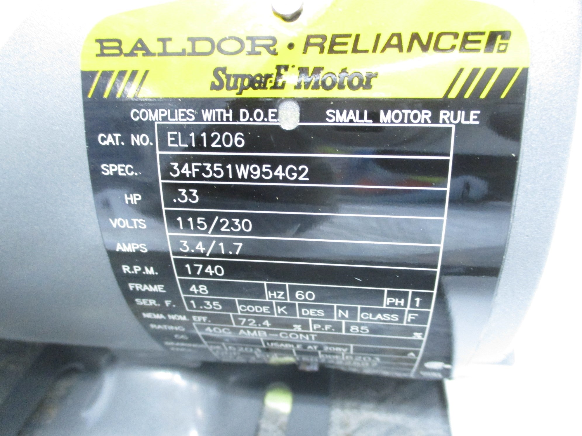 BALDOR EL11206 NSMP