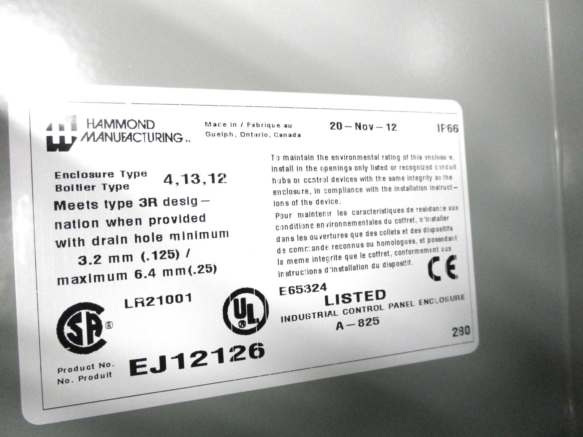 HAMMOND EJ12126 NSMP