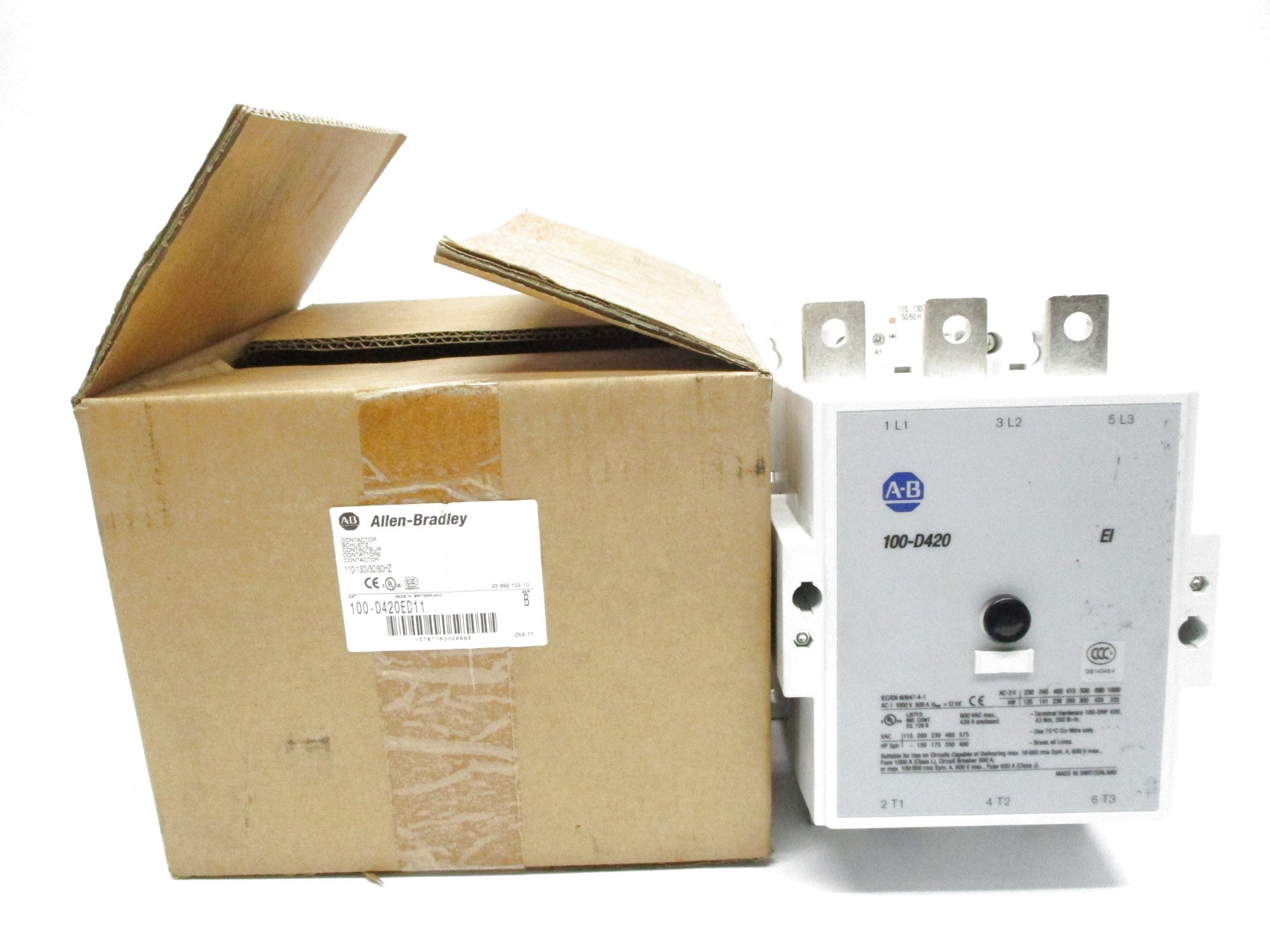 ALLEN BRADLEY 100-D420ED11 SER. B 130V (BR/WH) NSMP