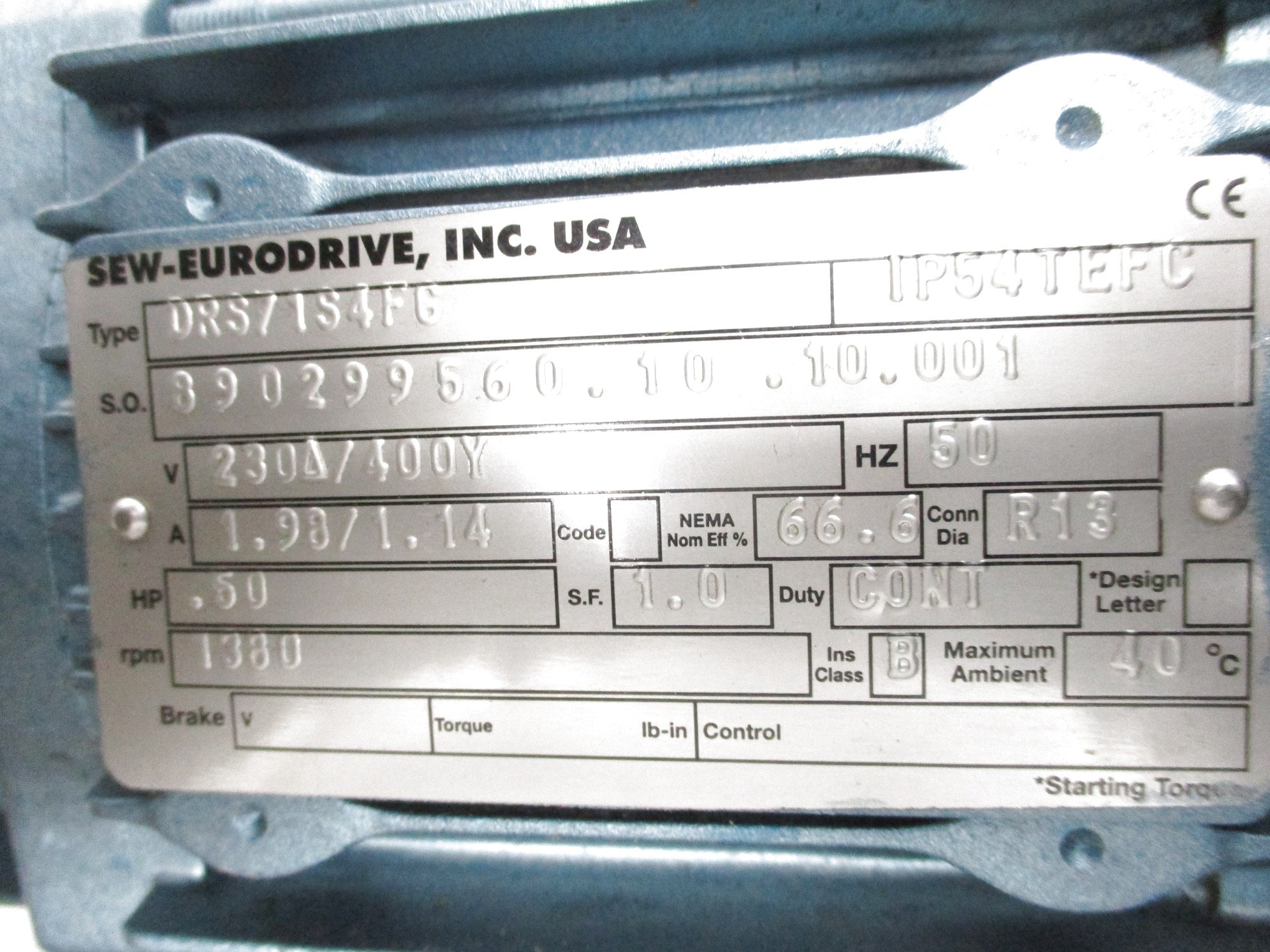 SEW EURODRIVE DRS71S4FG NSNP
