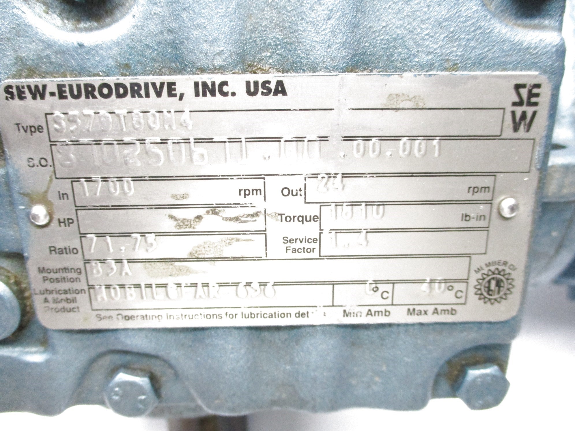 SEW EURODRIVE S57DT80N4 UNMP
