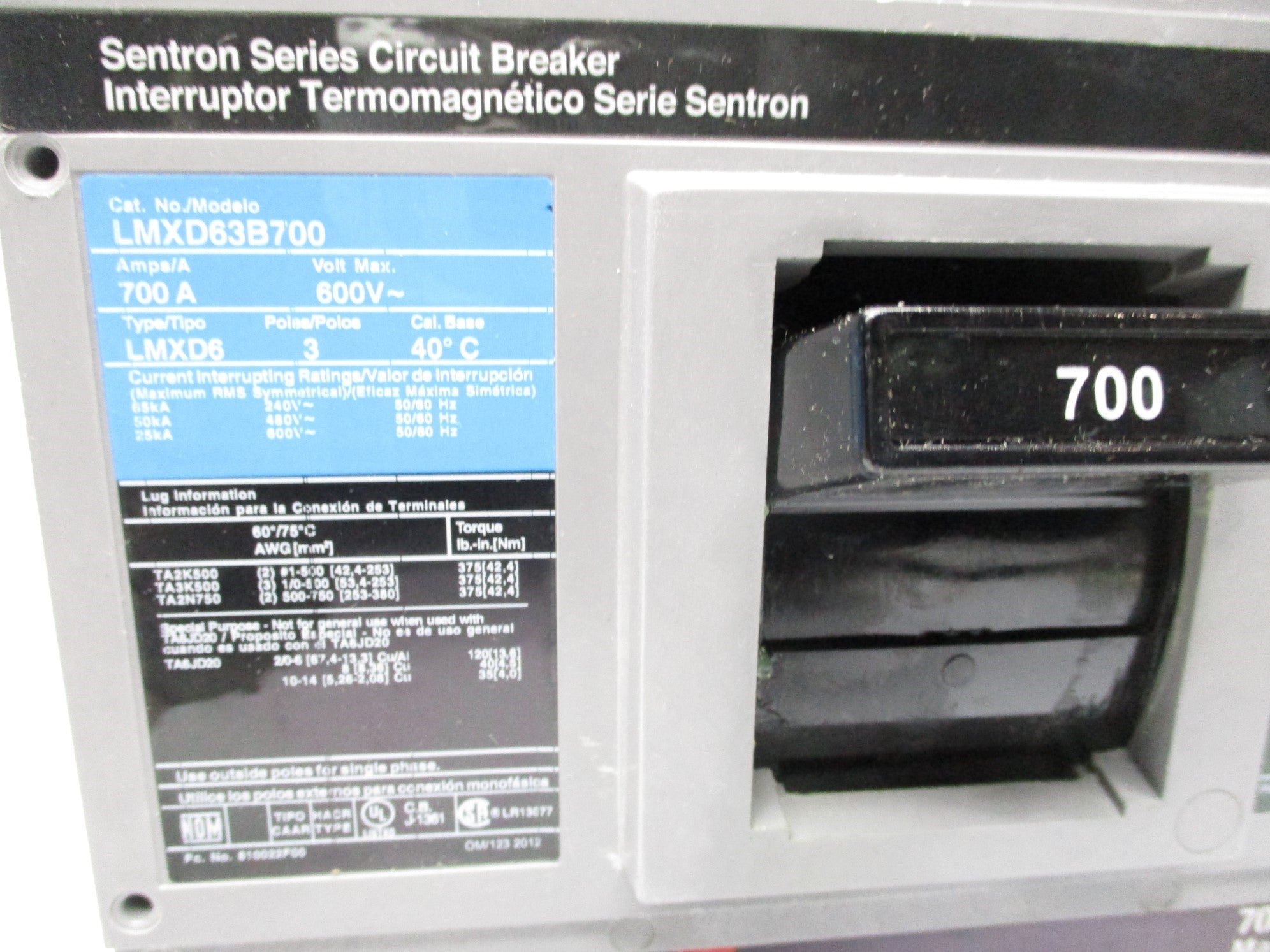 SIEMENS LMXD63B700 700A NSMP