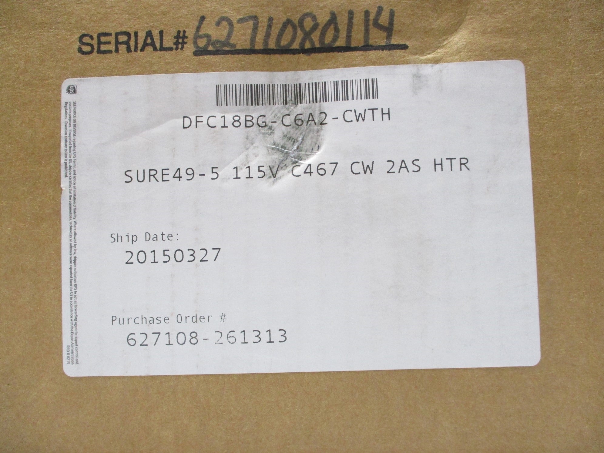 GENERAL ELECTRIC SURE49-5-CW NSFS