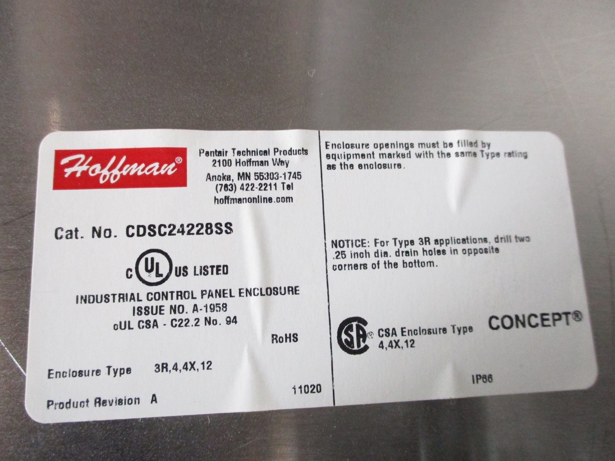 HOFFMAN CDSC24228SS NSNP