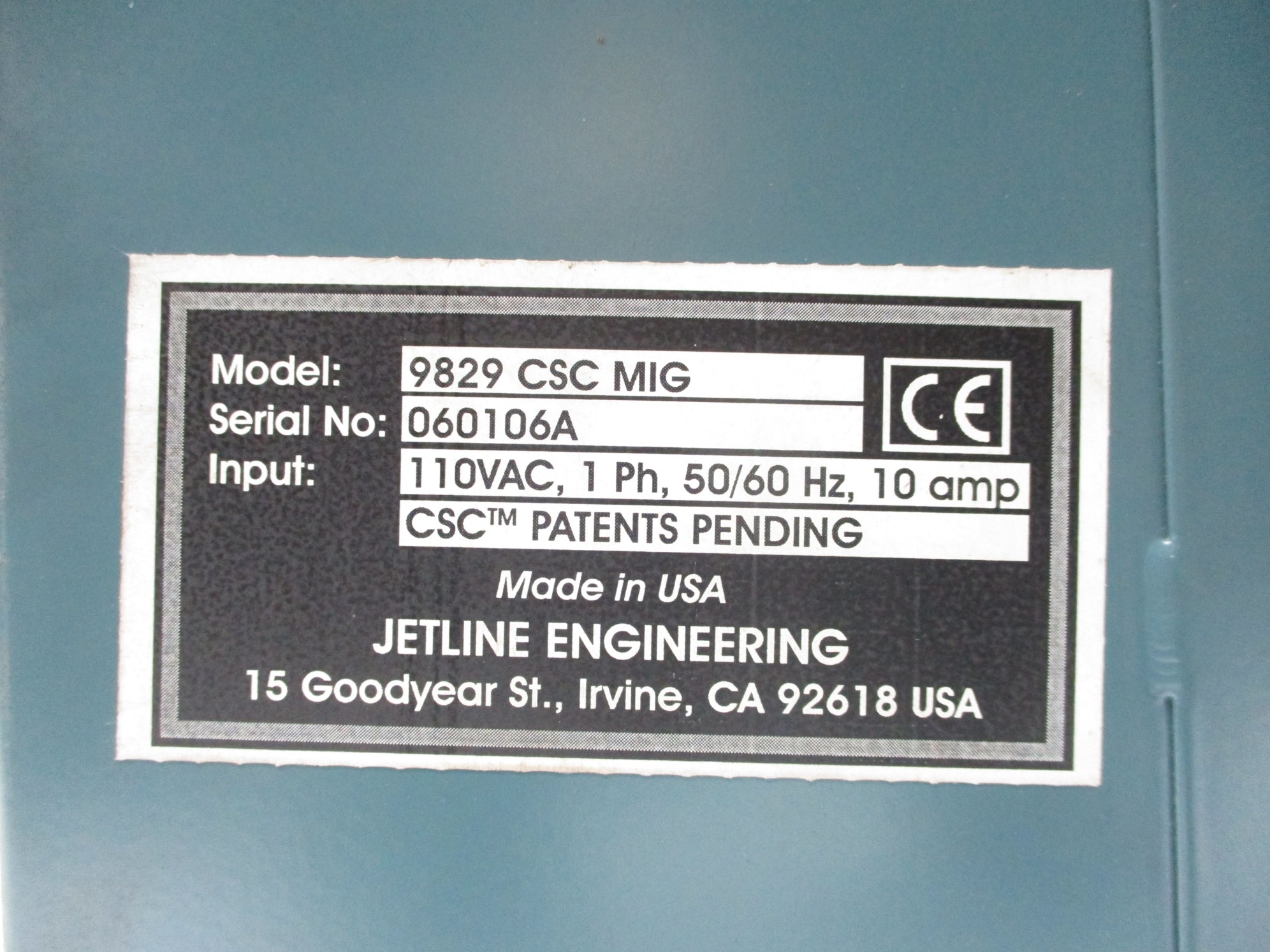 JETLINE ENGINEERING 9829CSCMIG UNMP