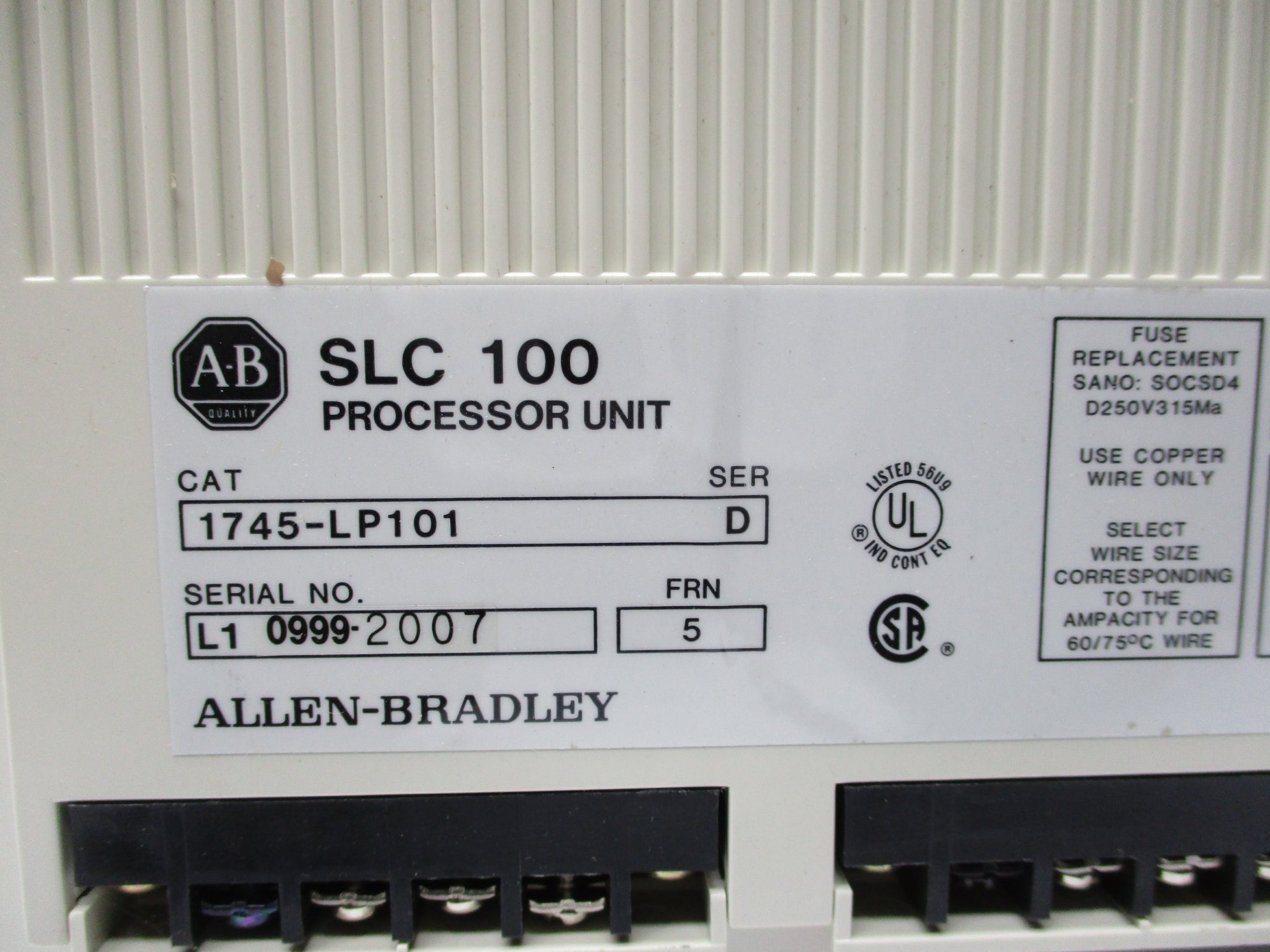 ALLEN BRADLEY 1745-LP101 SER. D F/W 5 NSNP