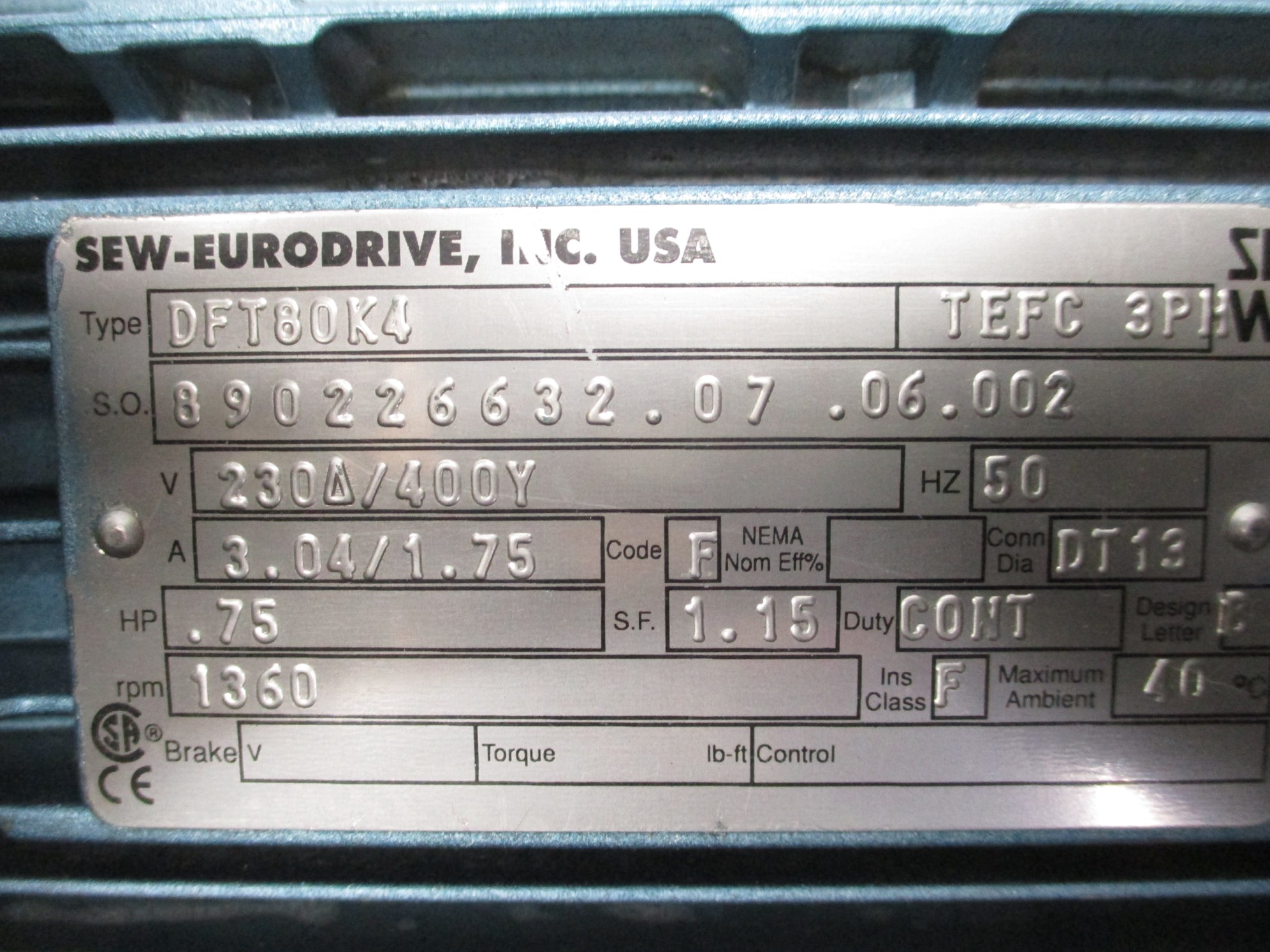 SEW EURODRIVE R27DT80K4 NSNP
