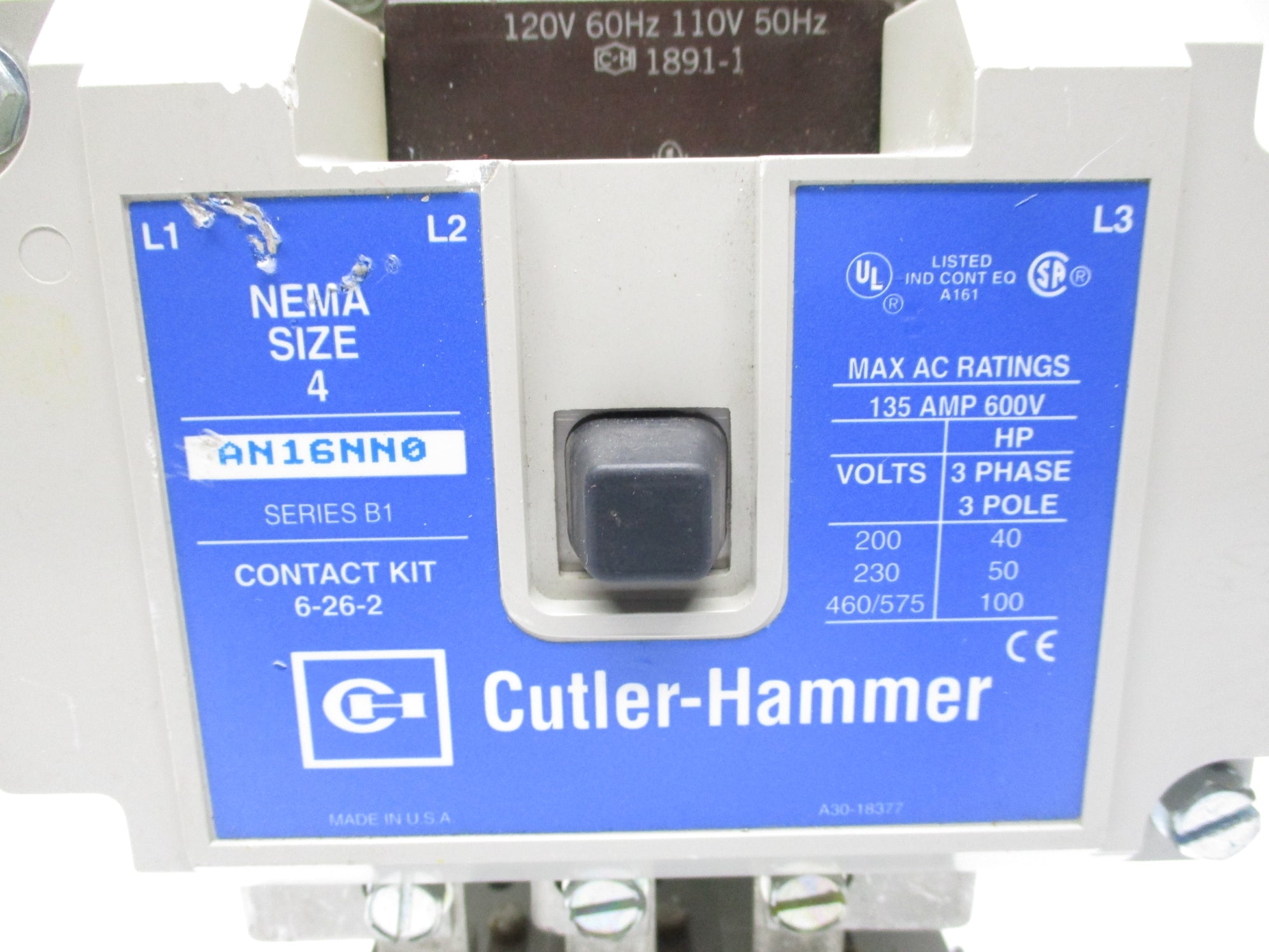 CUTLER HAMMER AN16NN0 SER. B1 UNMP