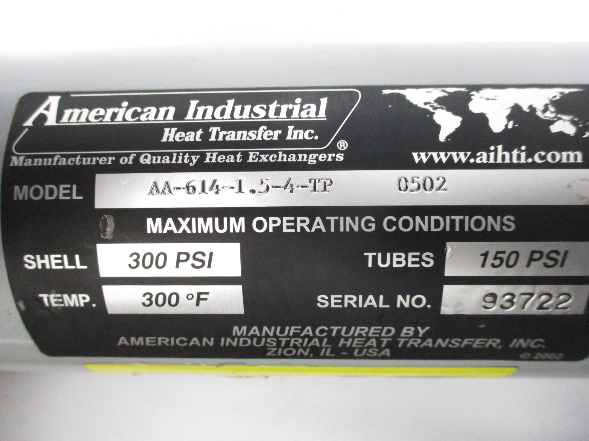 AMERICAN INDUSTRIAL AA-614-1.5-4-TP 150PSI 300'F NSNP