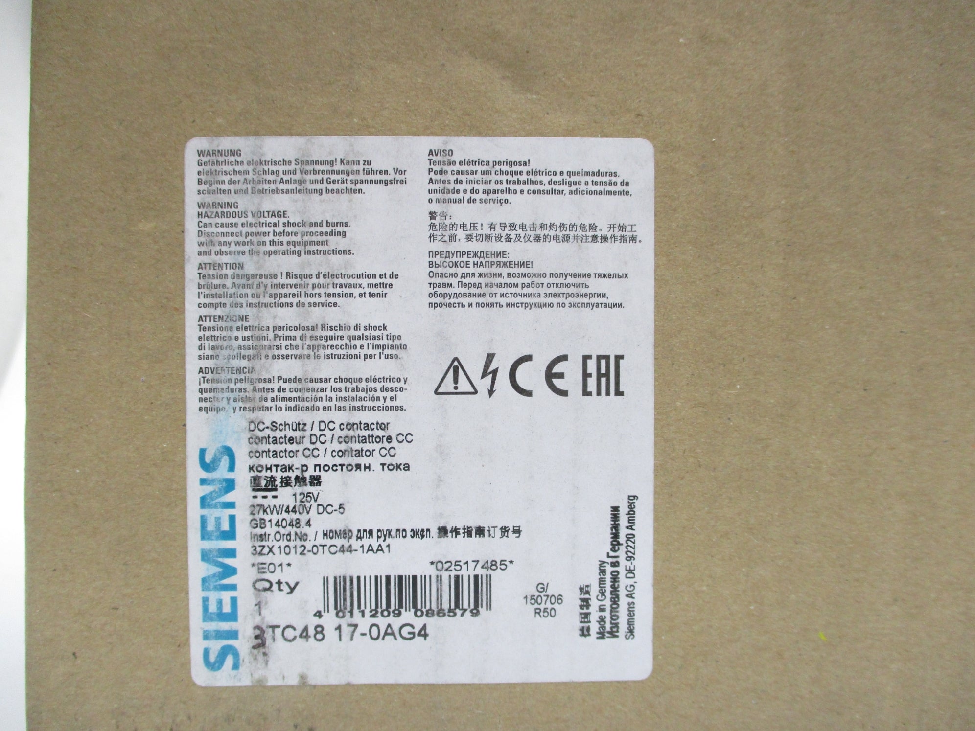 SIEMENS 3TC4817-0AG4 600VDC NSMP