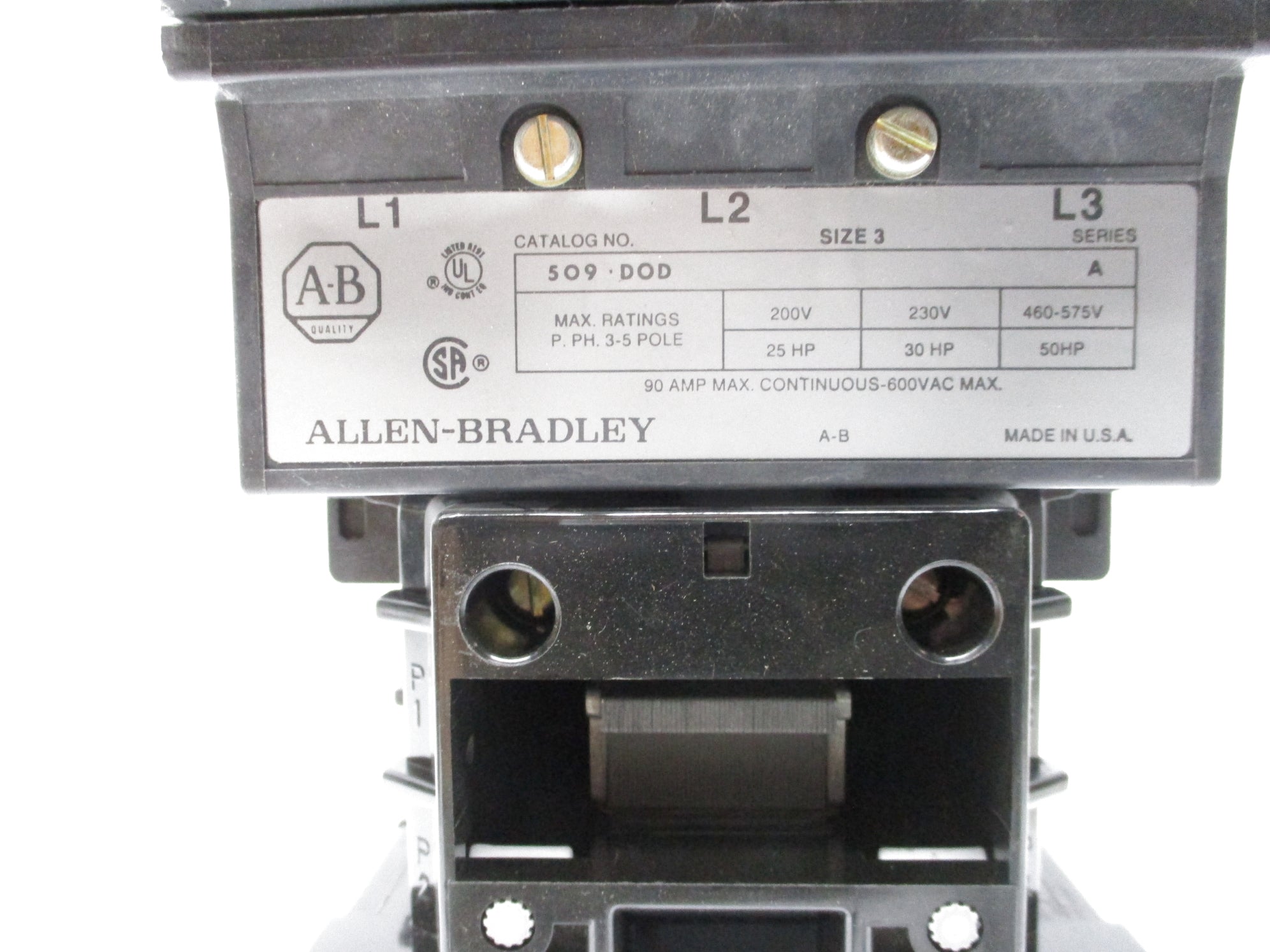 ALLEN BRADLEY 509-DOD SER. A (BR/YL) (AS PICTURED) NSMP