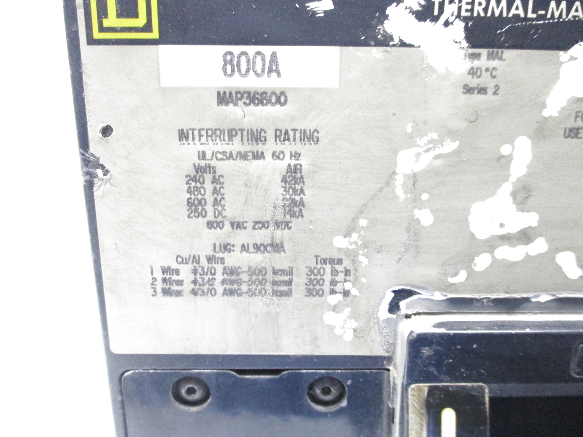 SQUARE D MAP36800 800A UNMP