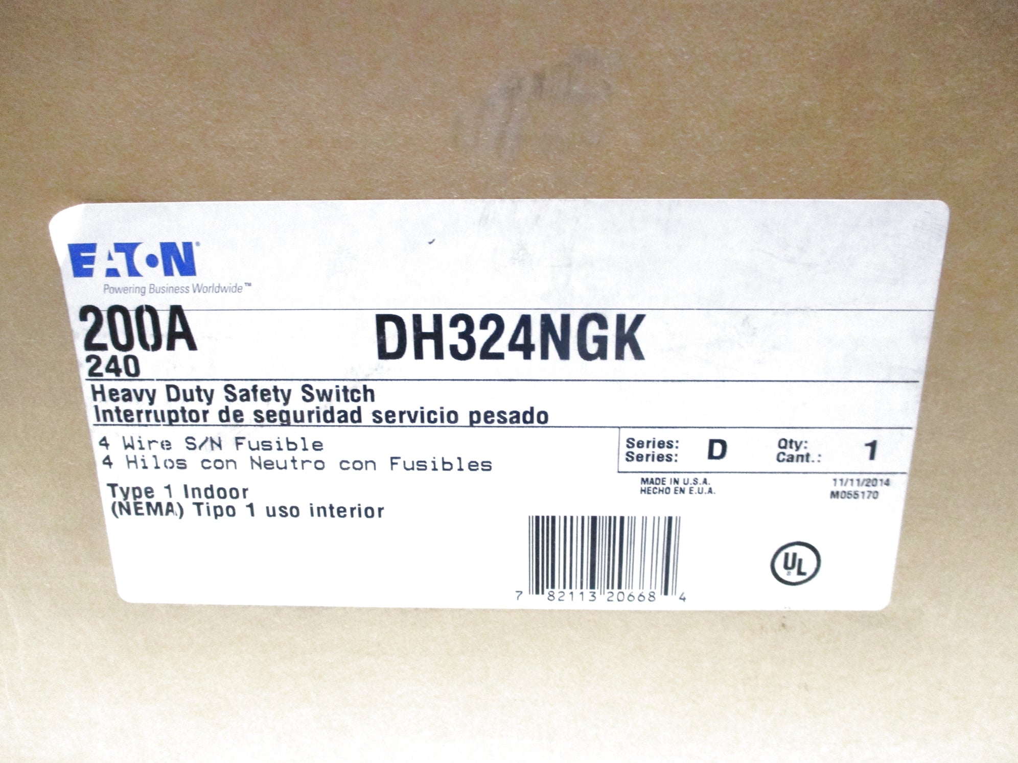 EATON DH324NGK SER. D 200A NSFS