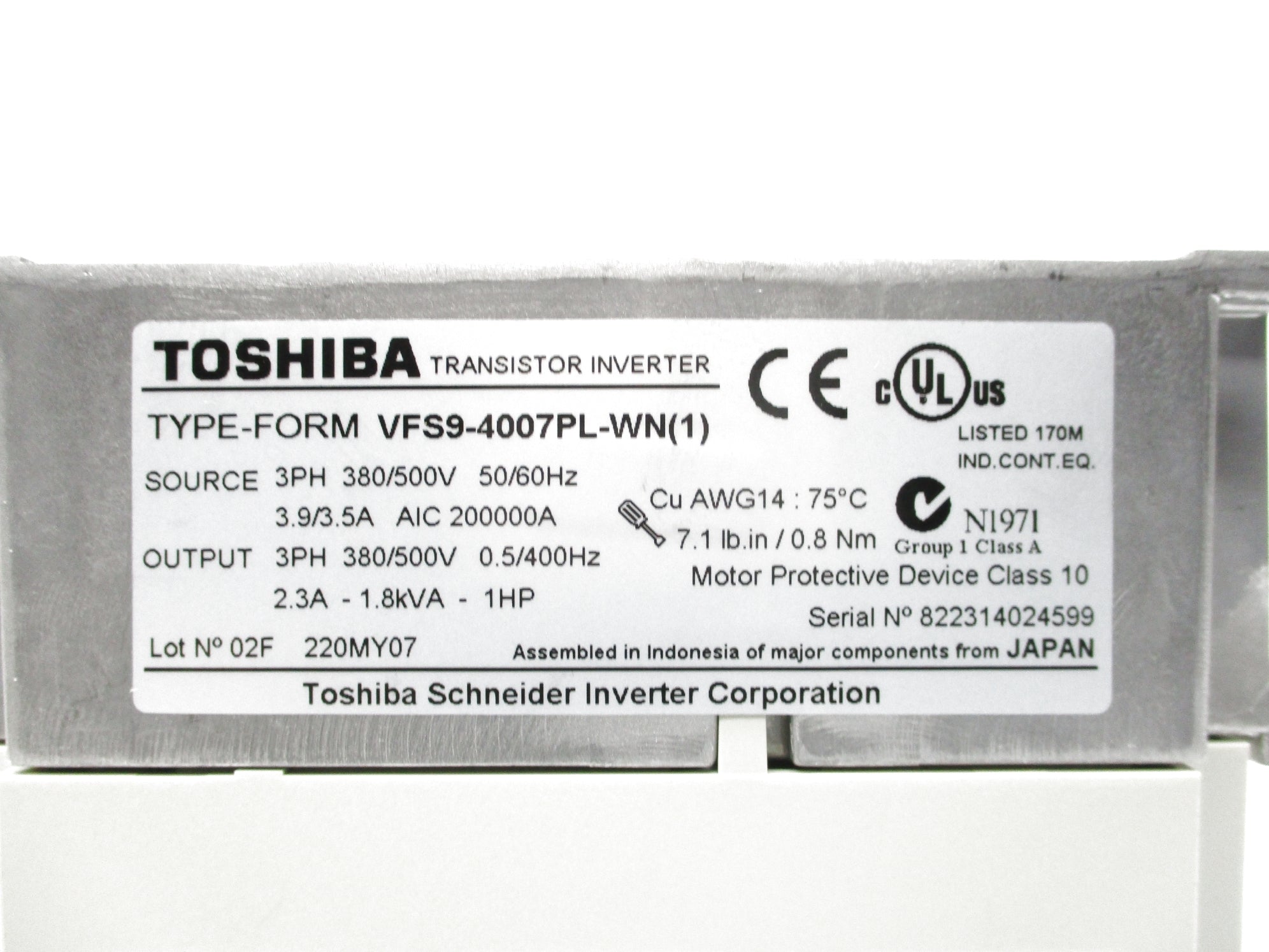 TOSHIBA VFS9-4007PL-WN(1) NSMP