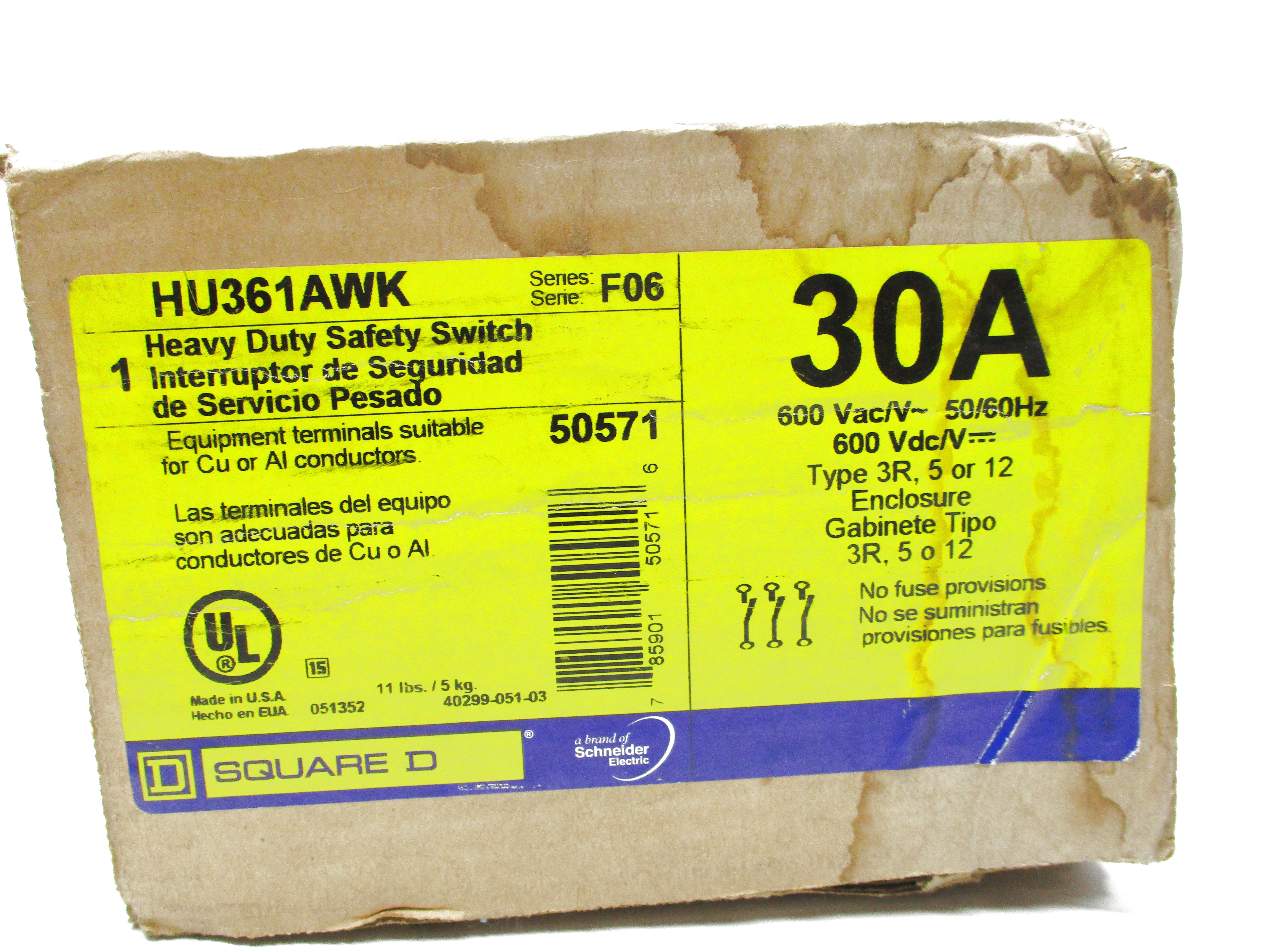 SQUARE D HU361AWK 30A NSFS