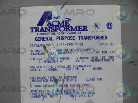 ACME T-2A-79517-1S TRANSFORMER * USED *