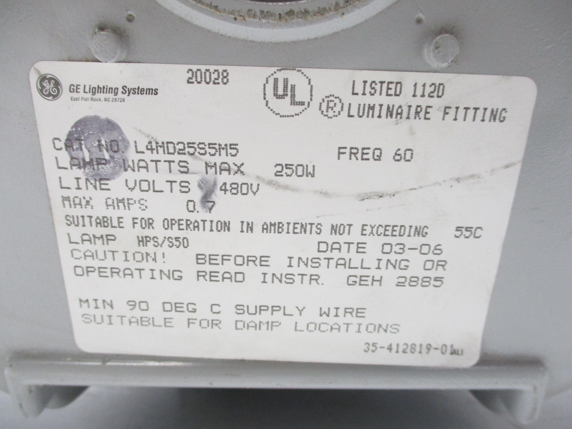 GENERAL ELECTRIC L4MD25S5M5 NSMP