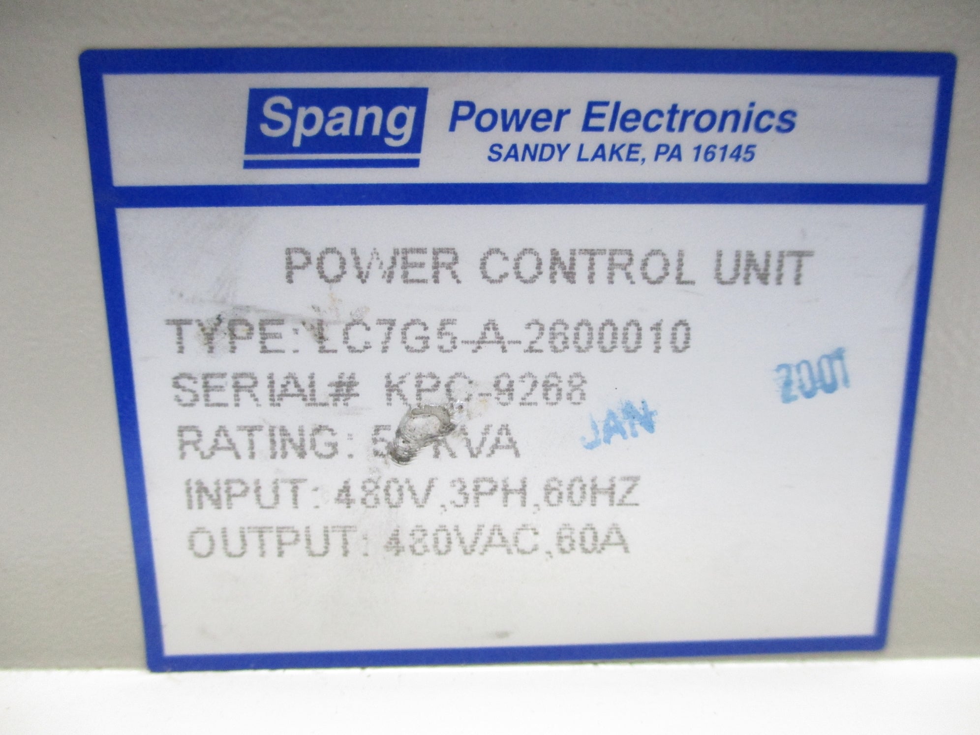 SPANG LC7G5-A-2600010 UNMP