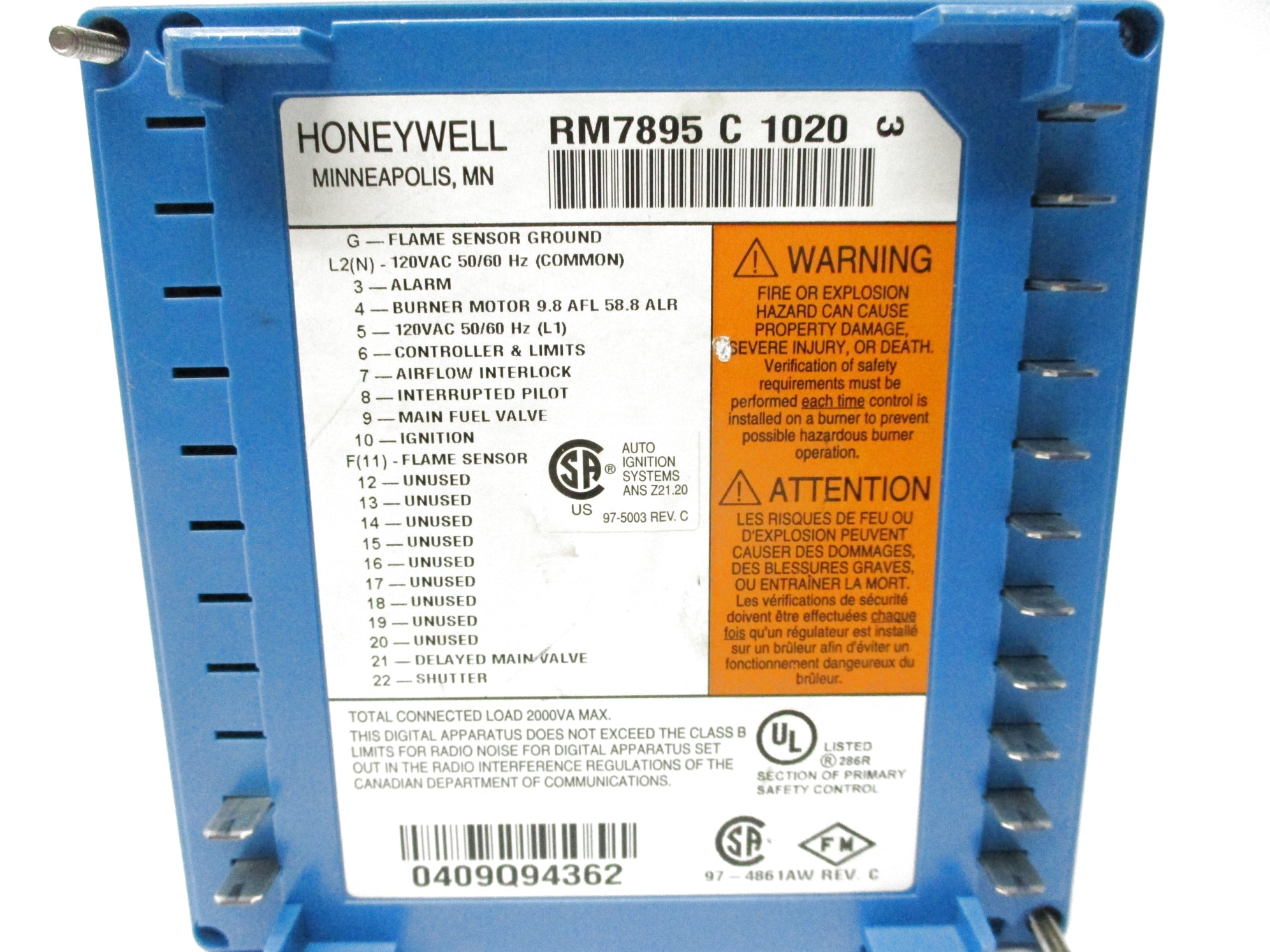 HONEYWELL RM7895C1020 UNMP