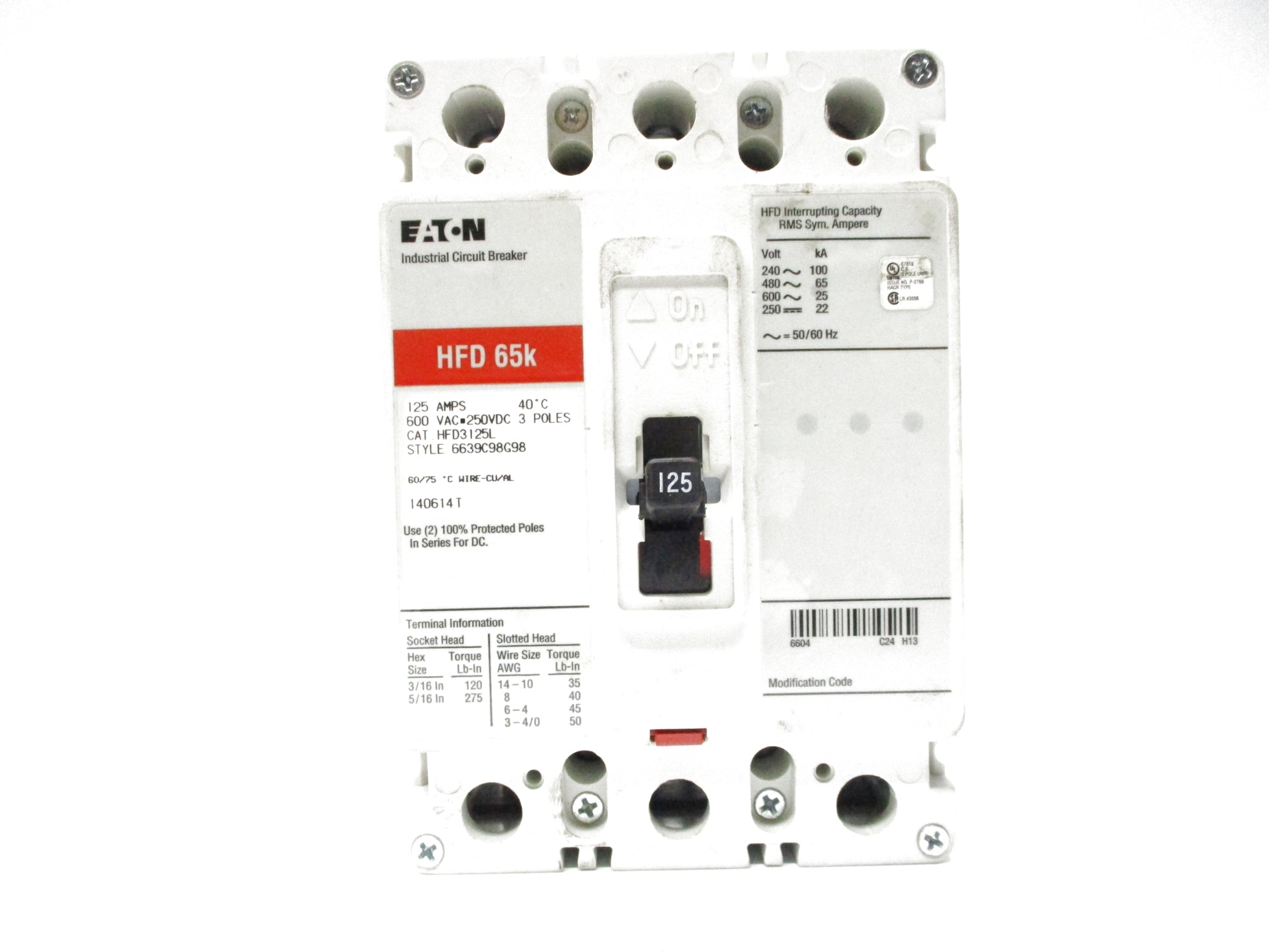 EATON HFD3125L SER. C 125A NSMP