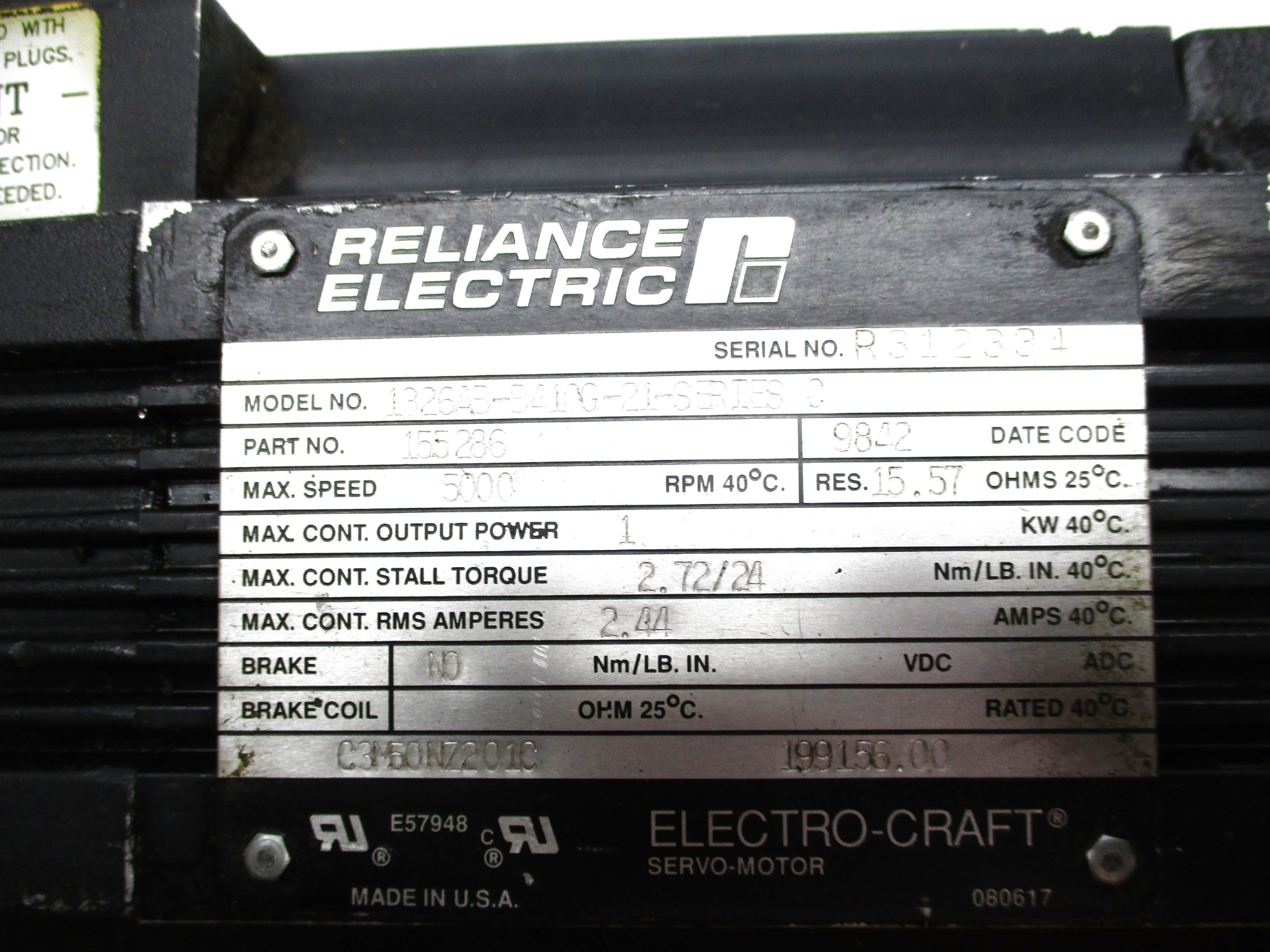 RELIANCE ELECTRIC 1326AB-B410G-21 SER. C UNMP