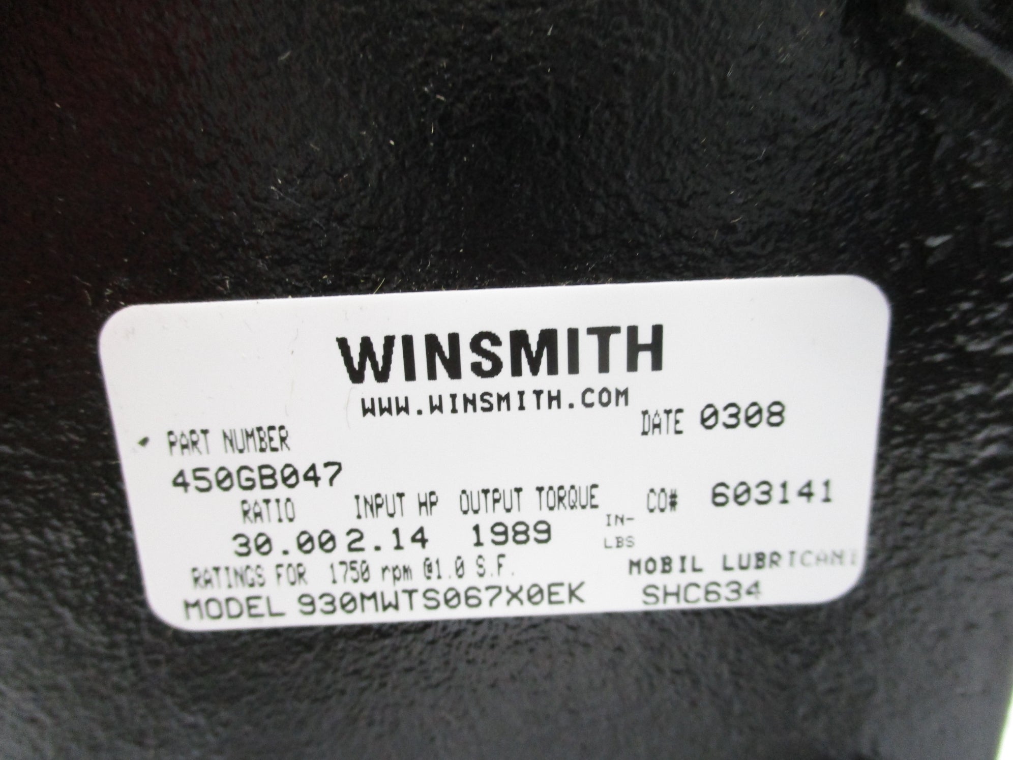 WINSMITH 930MWTS067X0EK 450GB047 NSMP