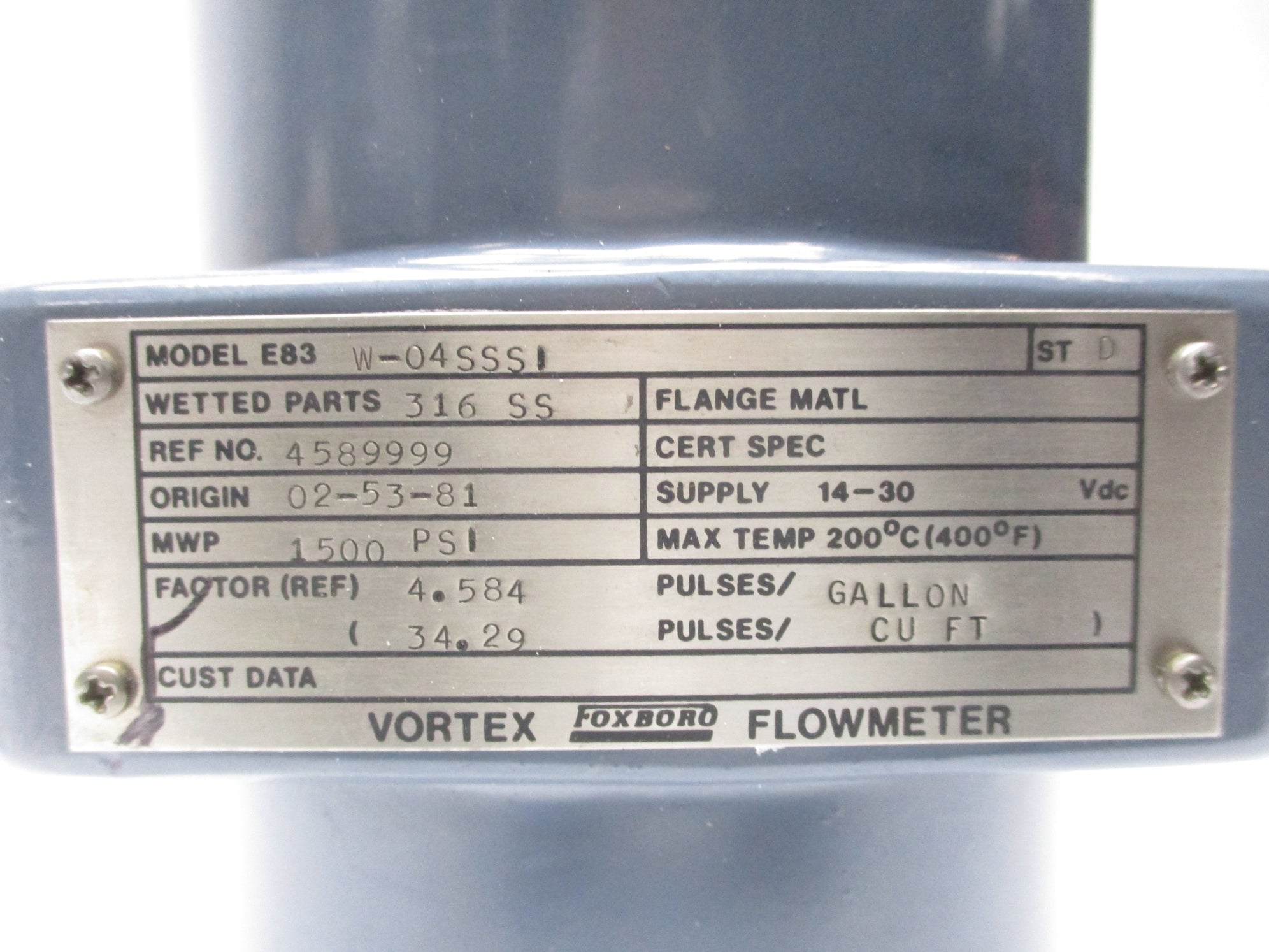 FOXBORO E83 W-04SSS1 UNMP