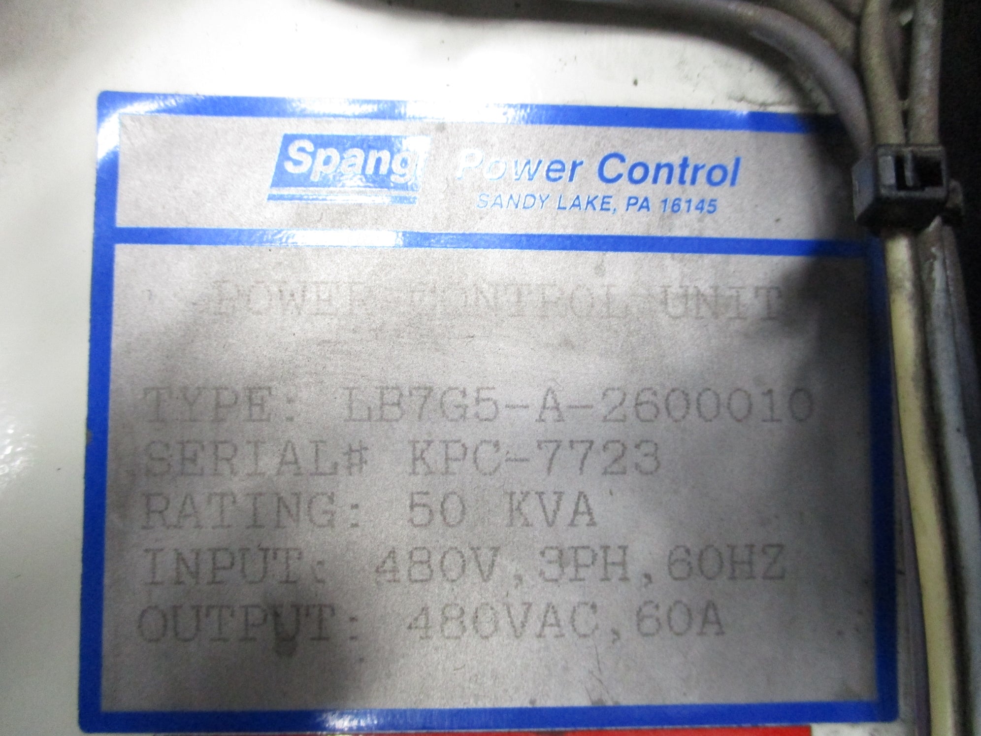 SPANG LB7G5-A-2600010 UNMP