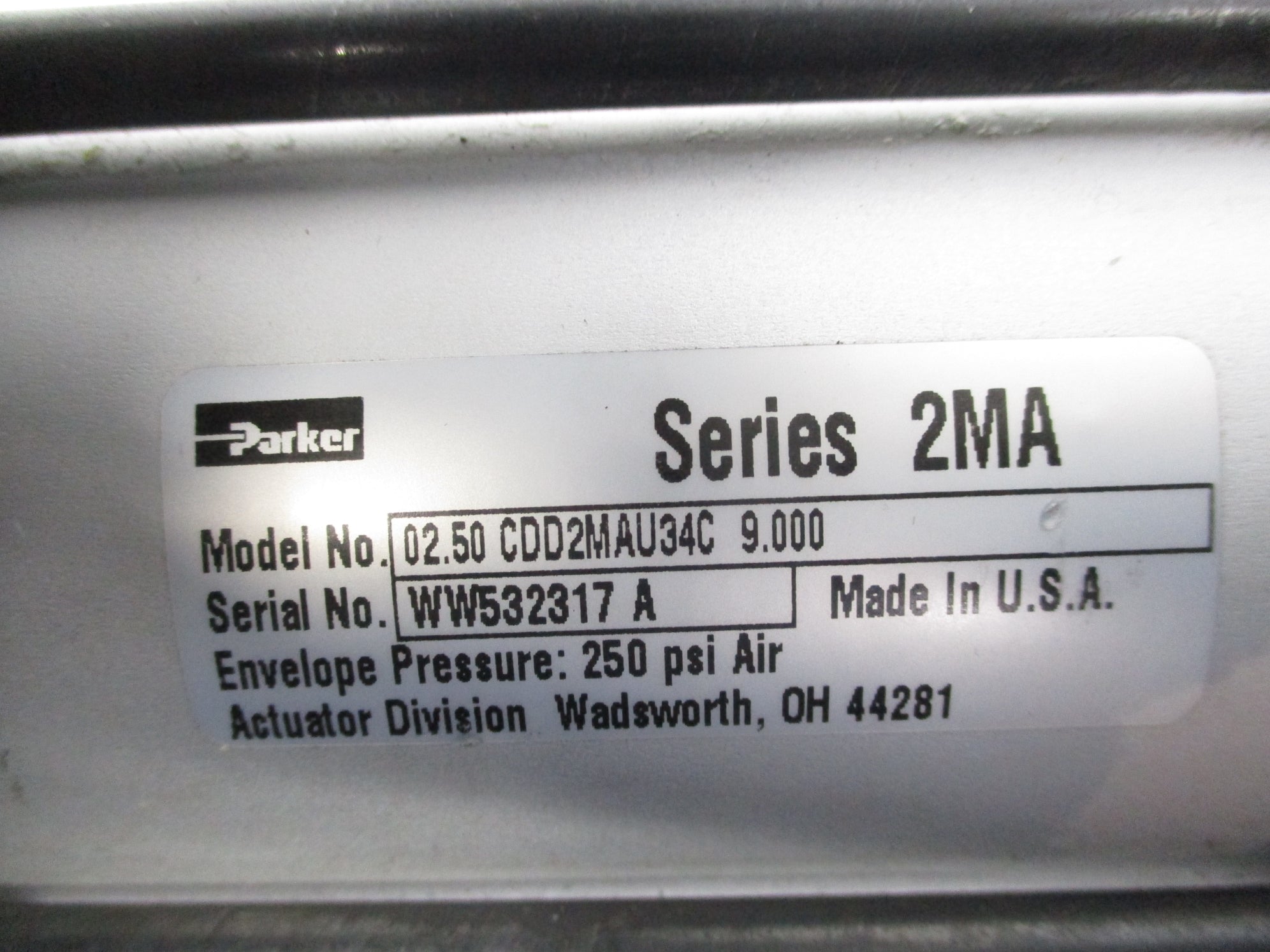 PARKER 02.50CDD2MAU34C9.000 SERIES 2MA NSNP