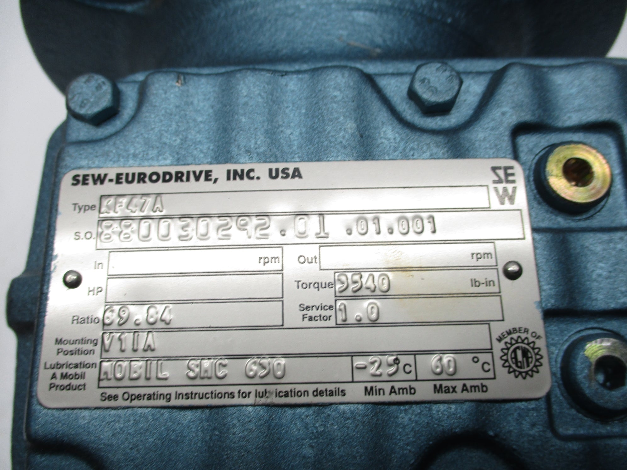 SEW-EURODRIVE KF47A NSNP
