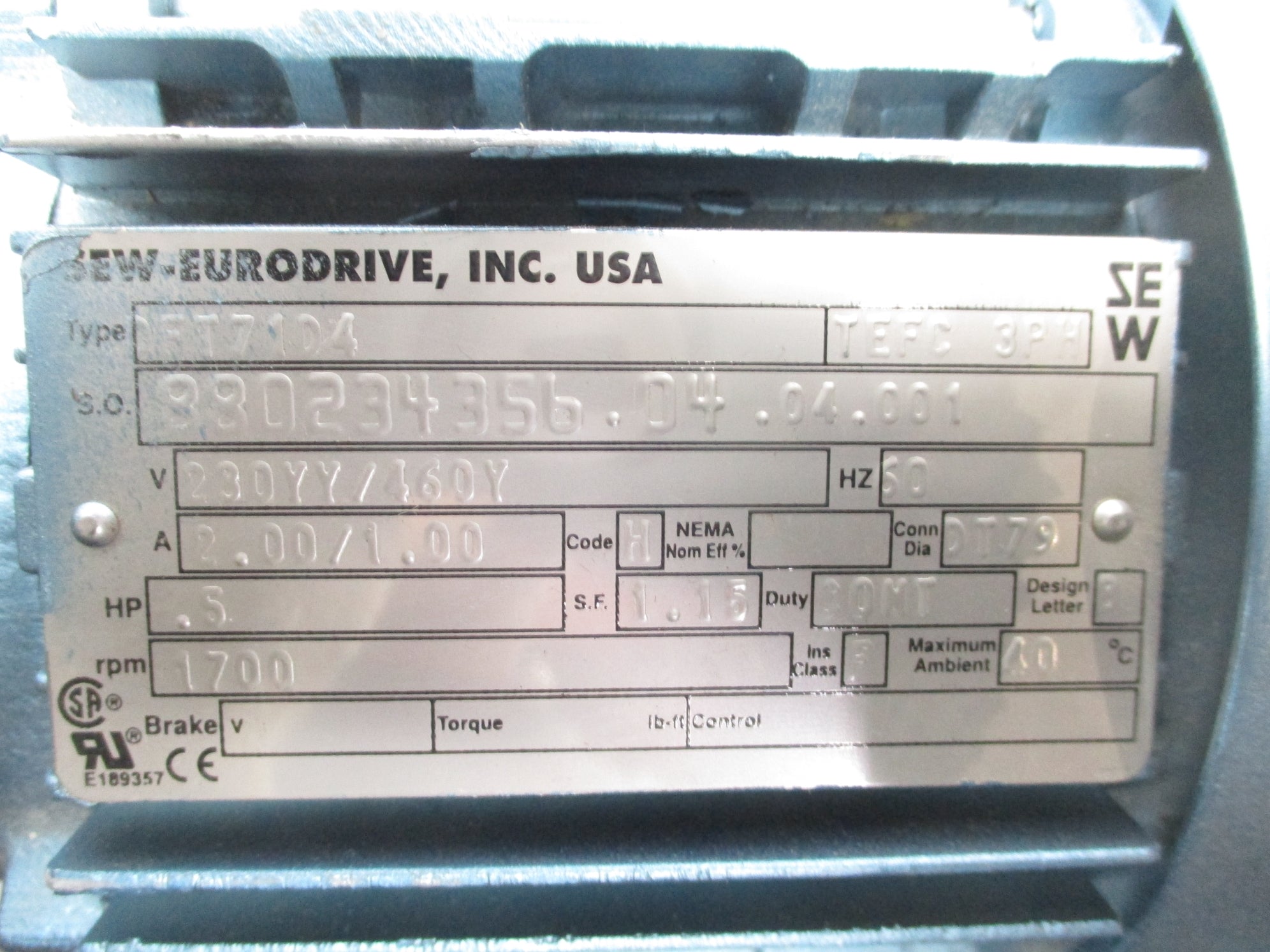 SEW EURODRIVE S37DT71D4 NSNP
