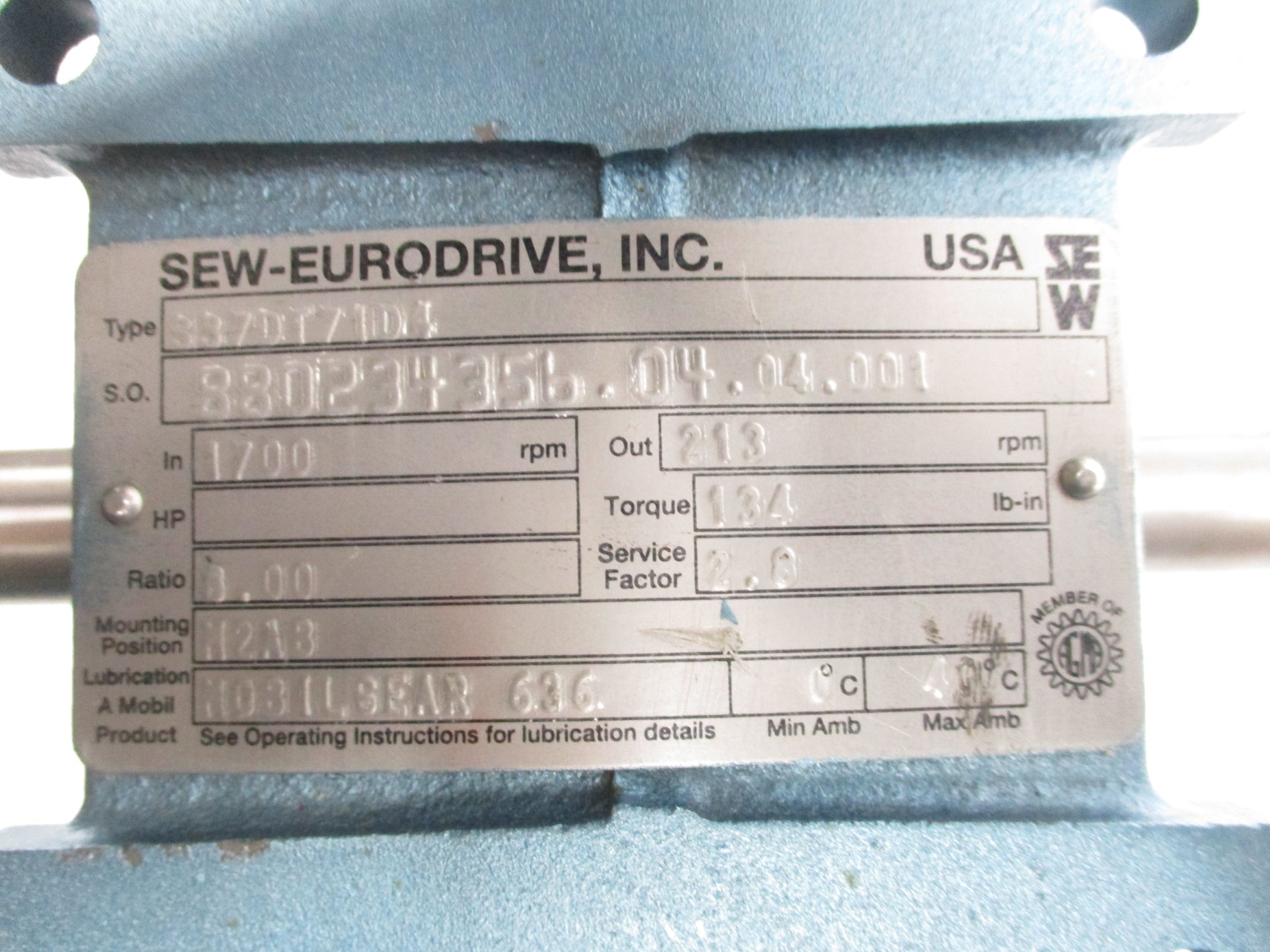 SEW EURODRIVE S37DT71D4 NSNP