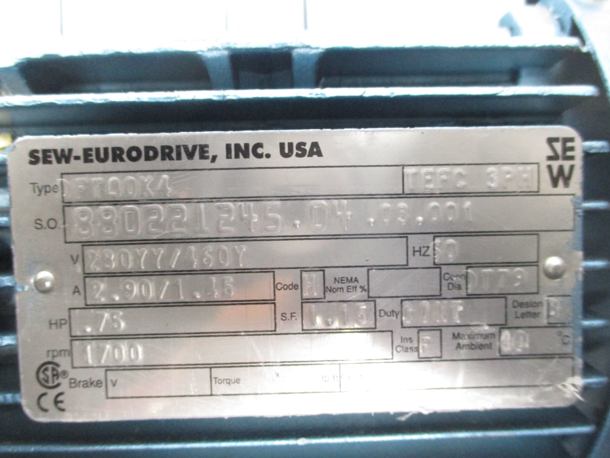 SEW EURODRIVE R37DT80K4 NSNP