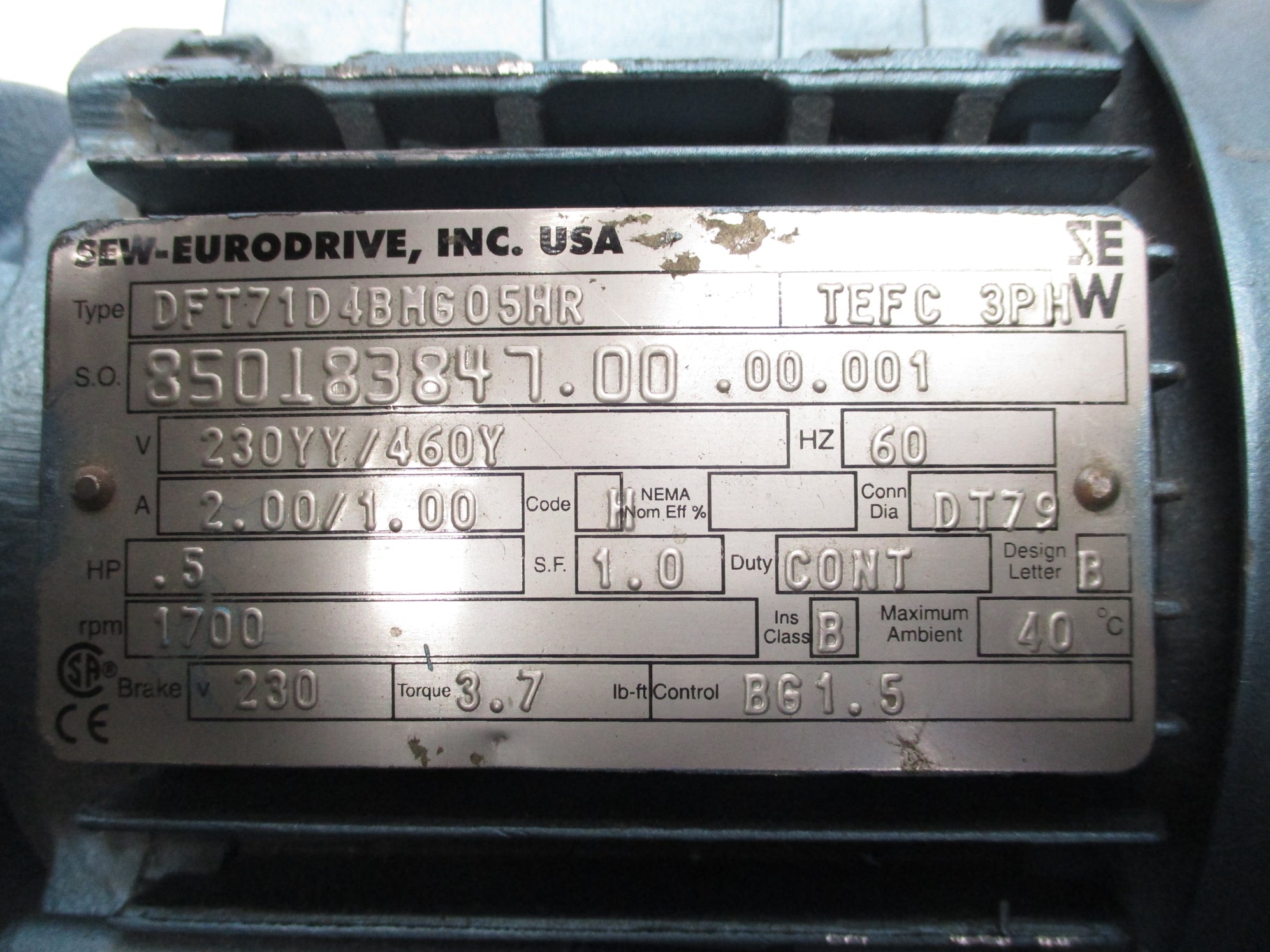 SEW EURODRIVE R43DT71D4BMG05HR NSNP