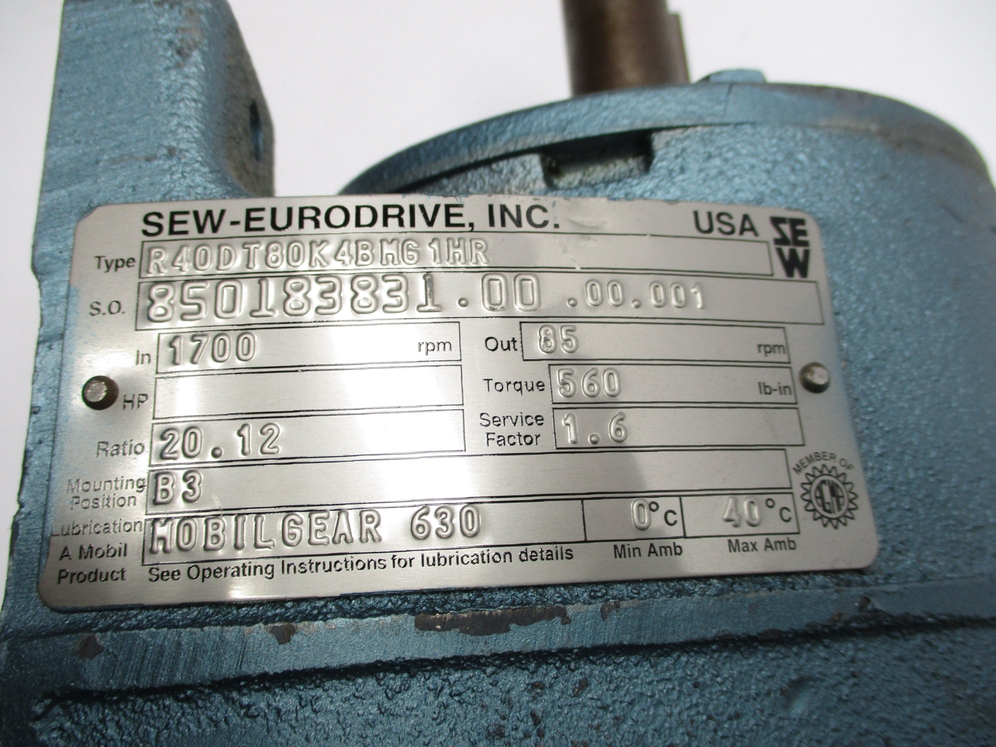 SEW EURODRIVE R40DT80K4BMG1HR NSNP