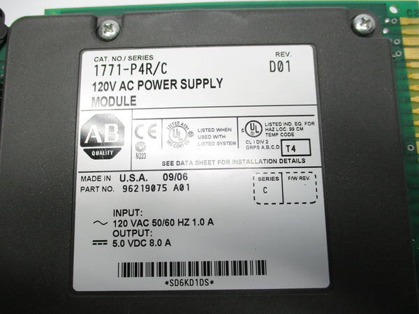 ALLEN BRADLEY 1771-P4R SER. C 120VAC UNMP