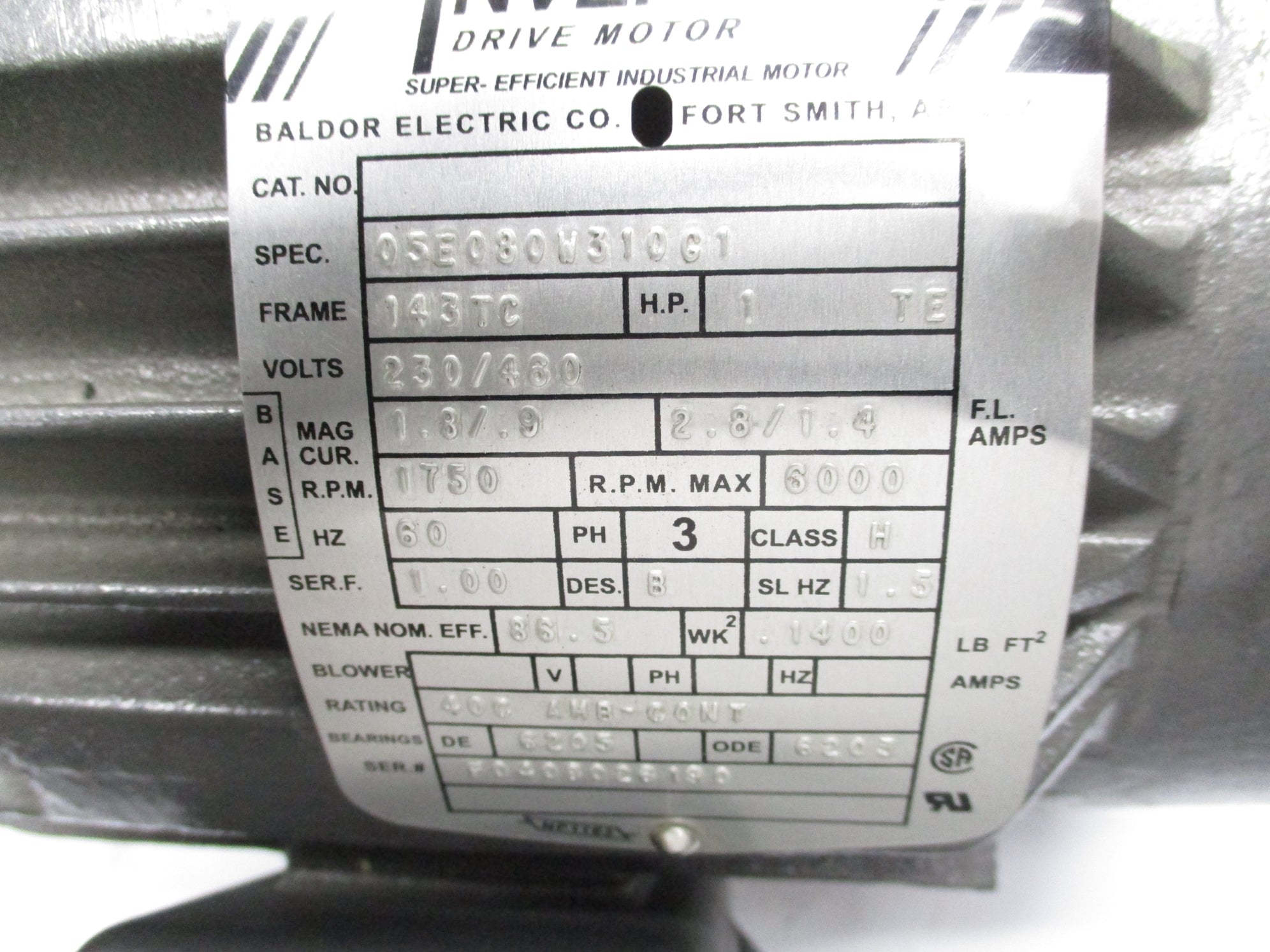 BALDOR 05E080W310G1 UNMP