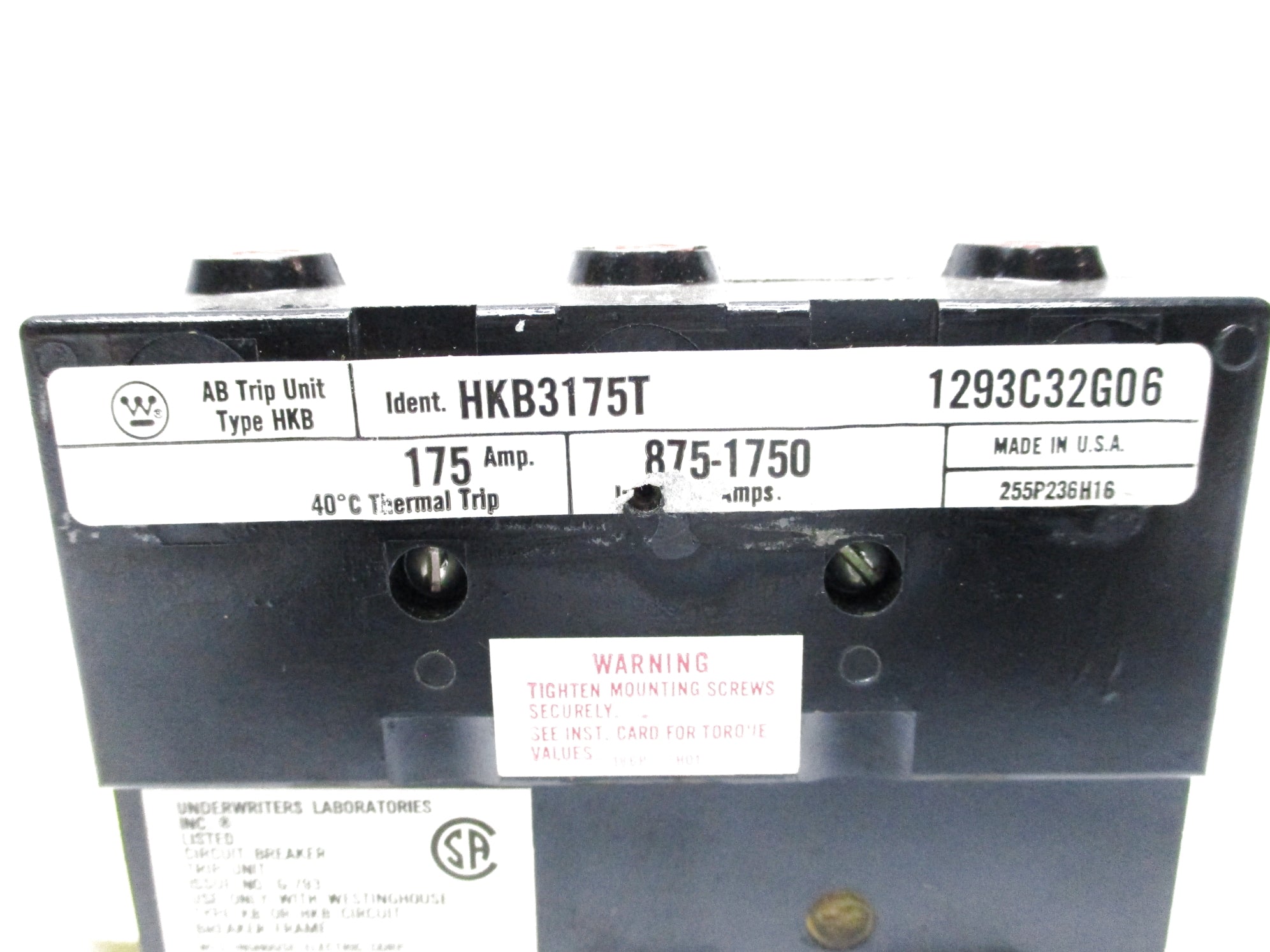 WESTINGHOUSE HKB3175T 175A UNMP