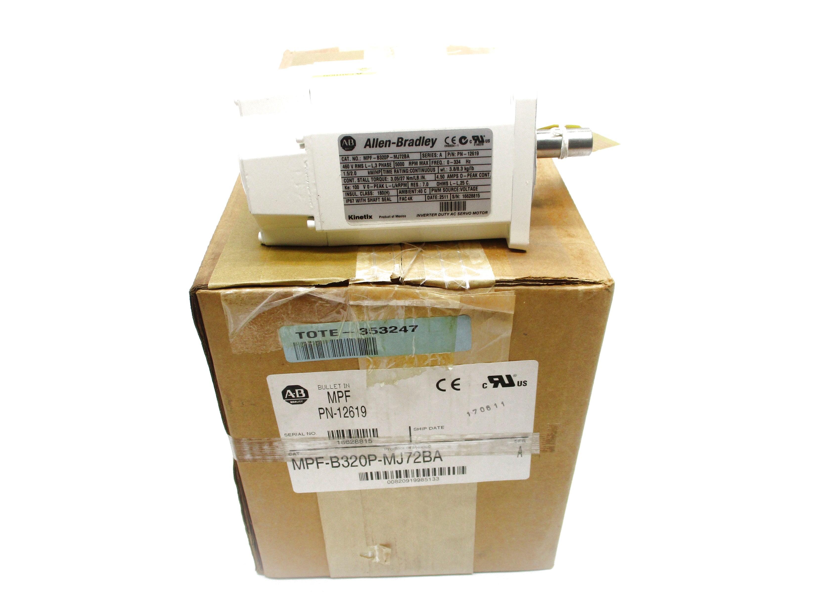 ALLEN BRADLEY MPF-B320P-MJ72BA SER. A NSMP