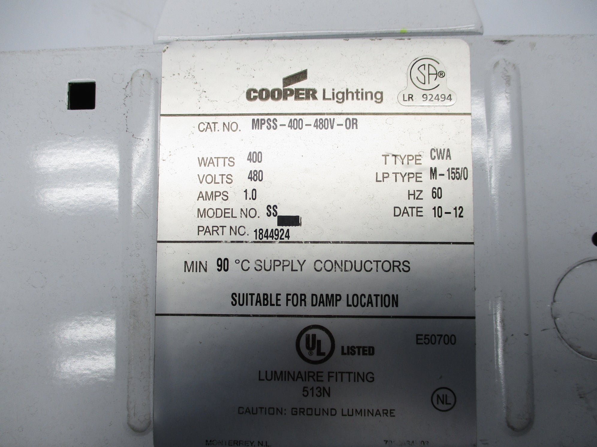 COOPER MPSS-400-480V-0R NSNP