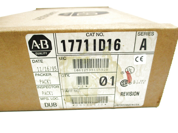 ALLEN BRADLEY 1771-ID16 SER. A DATE:1995 NSFS