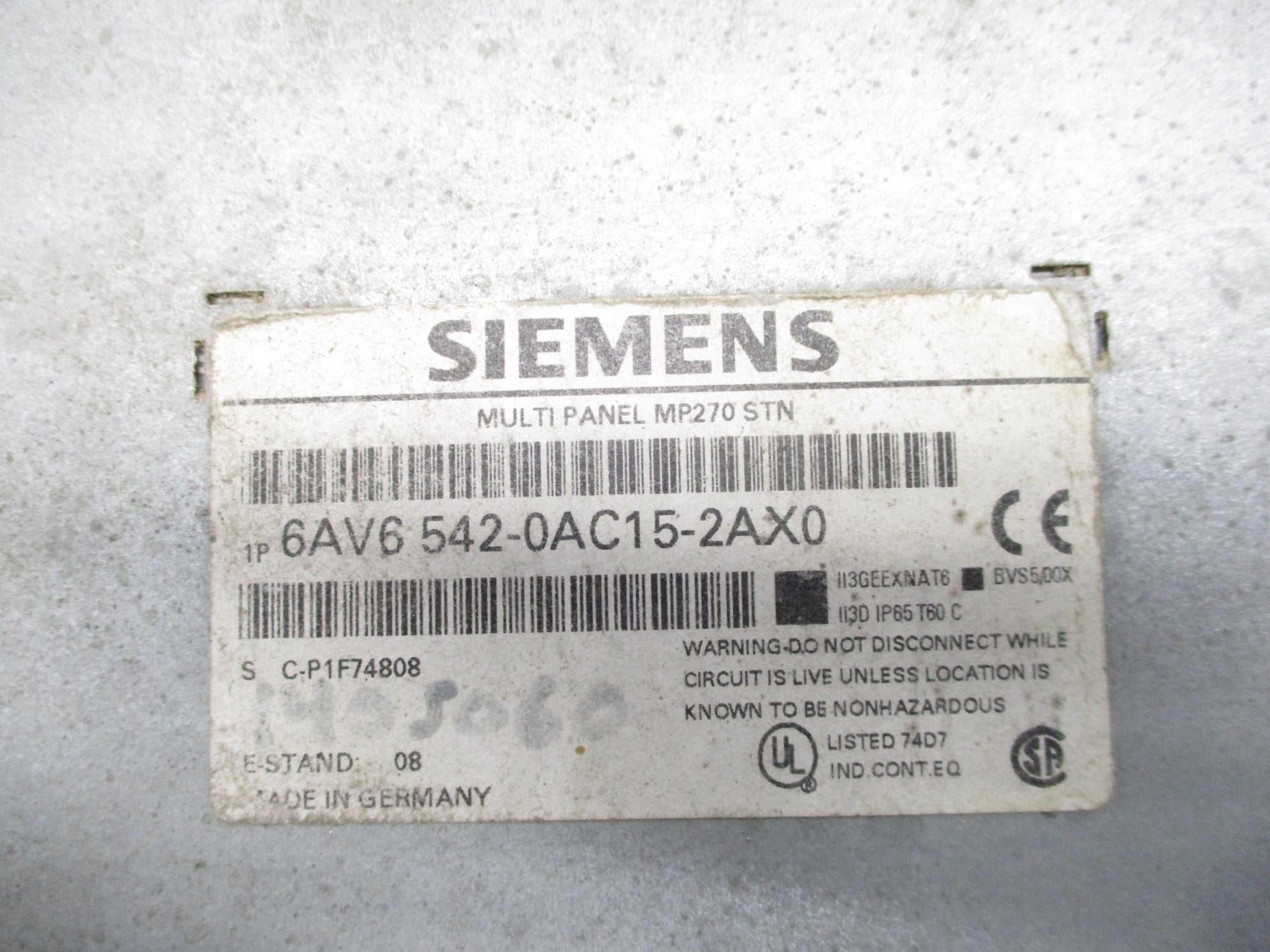 SIEMENS 6AV6542-0AC15-2AX0 UNMP