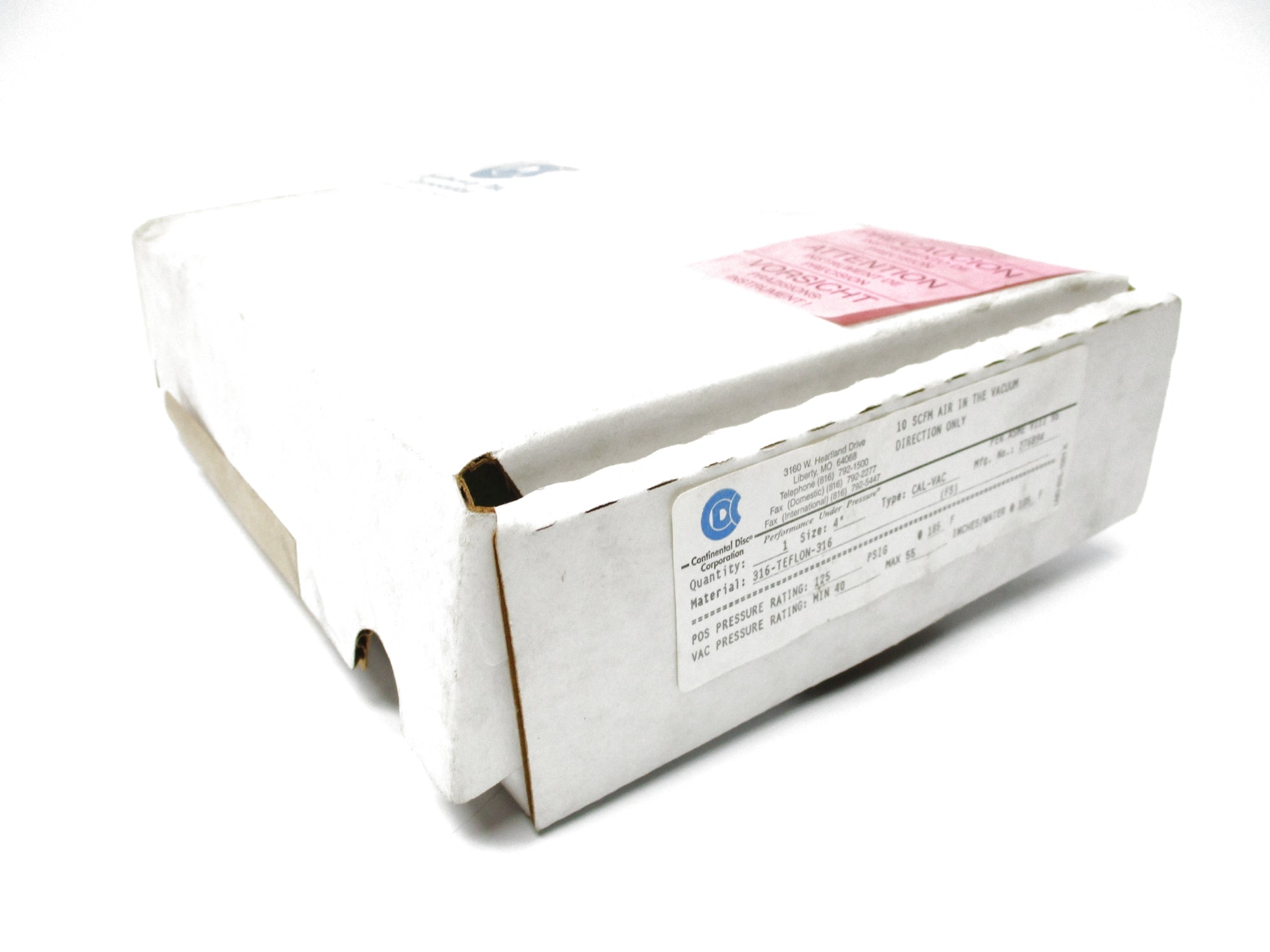 CDC 276894 TYPE CAL-VAC 4" 125 PSIG @ 185 NSFS