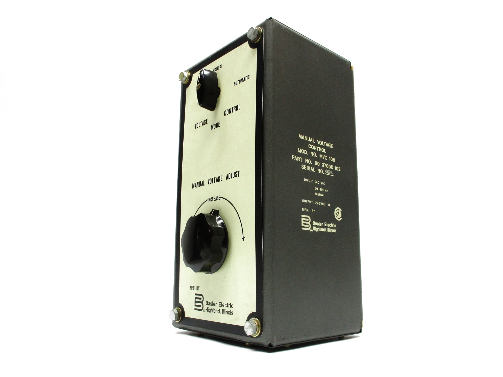 BASLER ELECTRIC 90-37000-102 MODEL MVC-108 NSNP