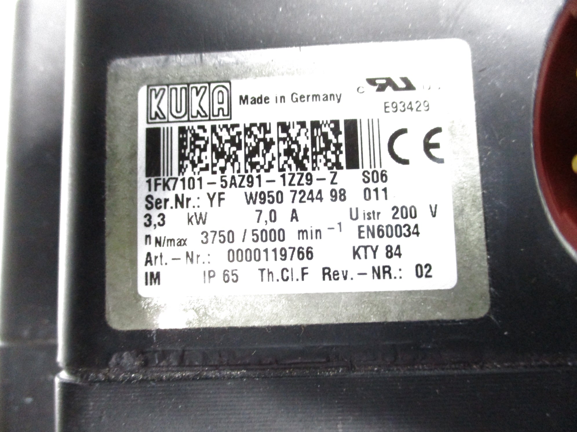KUKA 1FK7101-5AZ91-1ZZ9-Z SER. YF NSNP