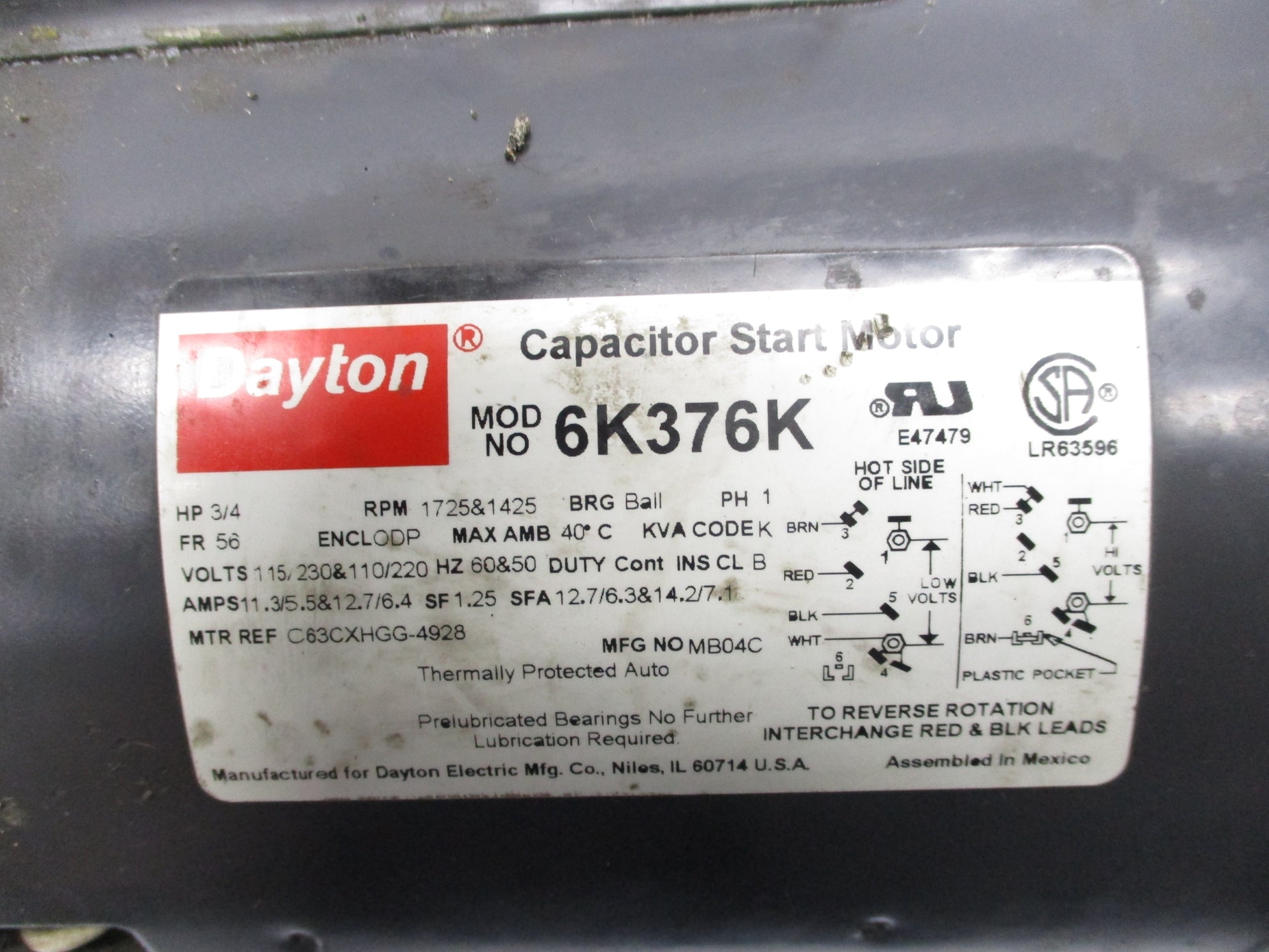 DAYTON 6K376K UNMP
