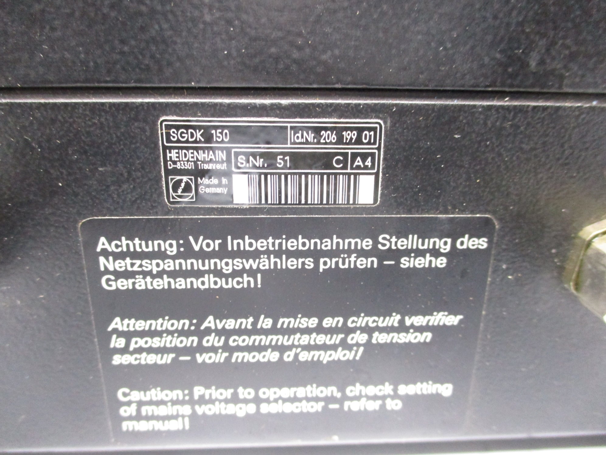 HEIDENHAIN SGDK150 206-199-01 UNMP