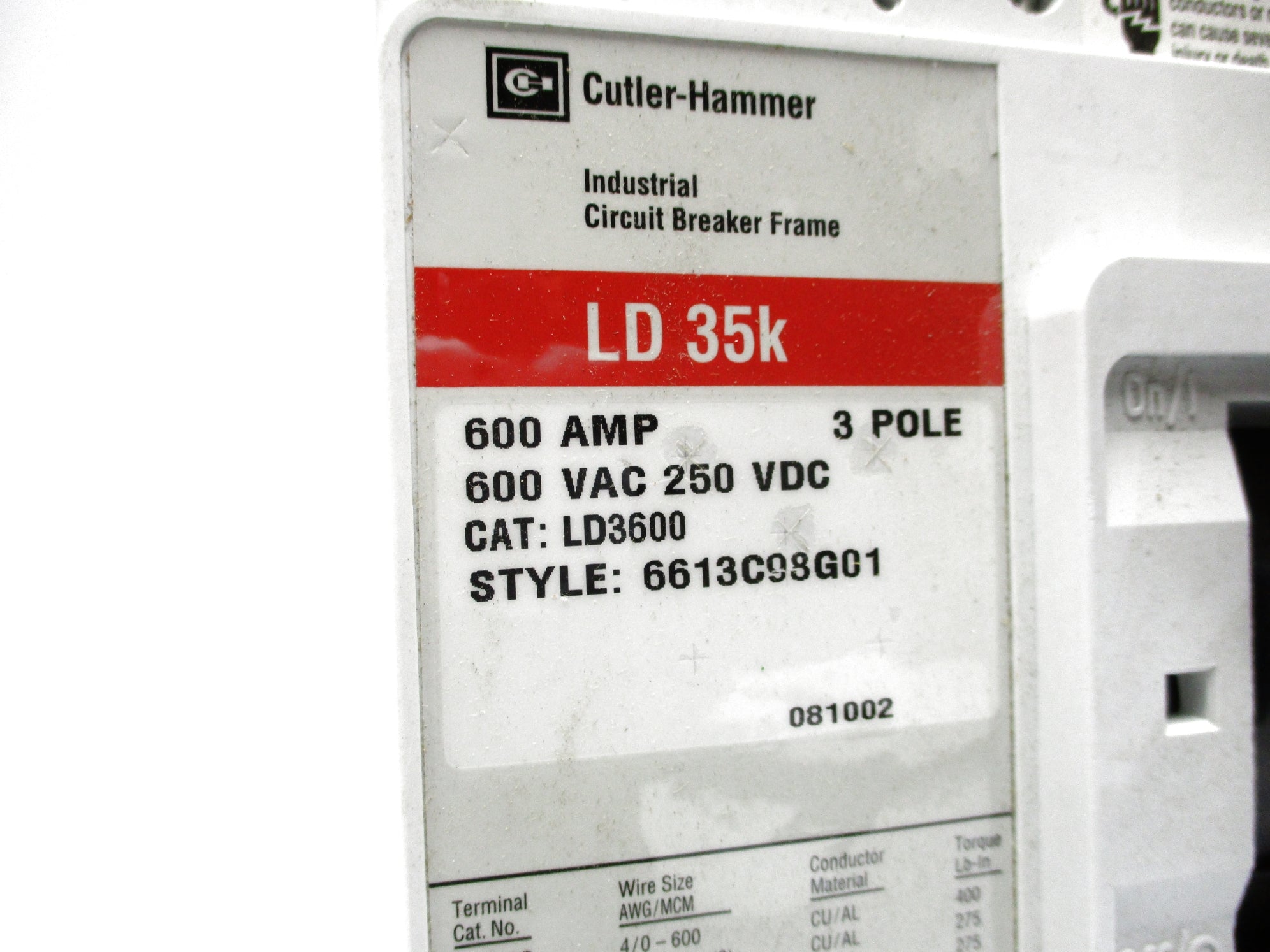 EATON LD3600 SER. C 600A NSMP