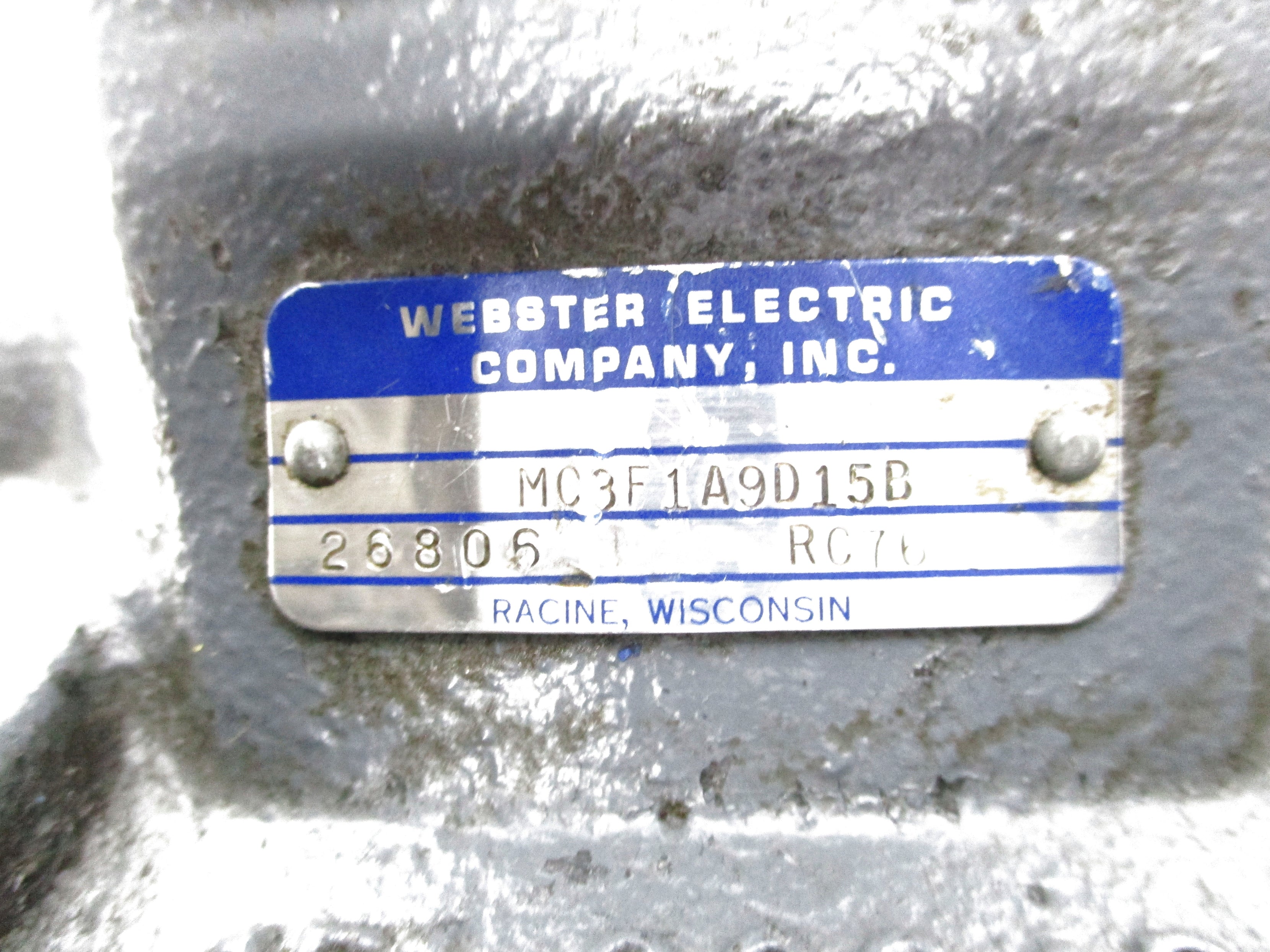 WEBSTER ELECTRIC MC3F1A9D15B UNMP